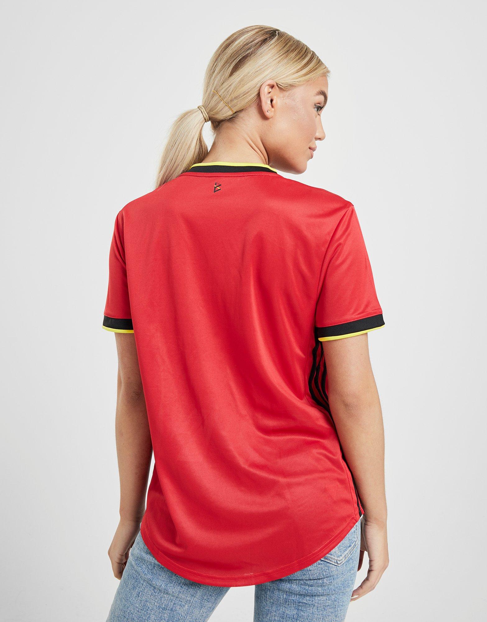 womens red adidas shirt