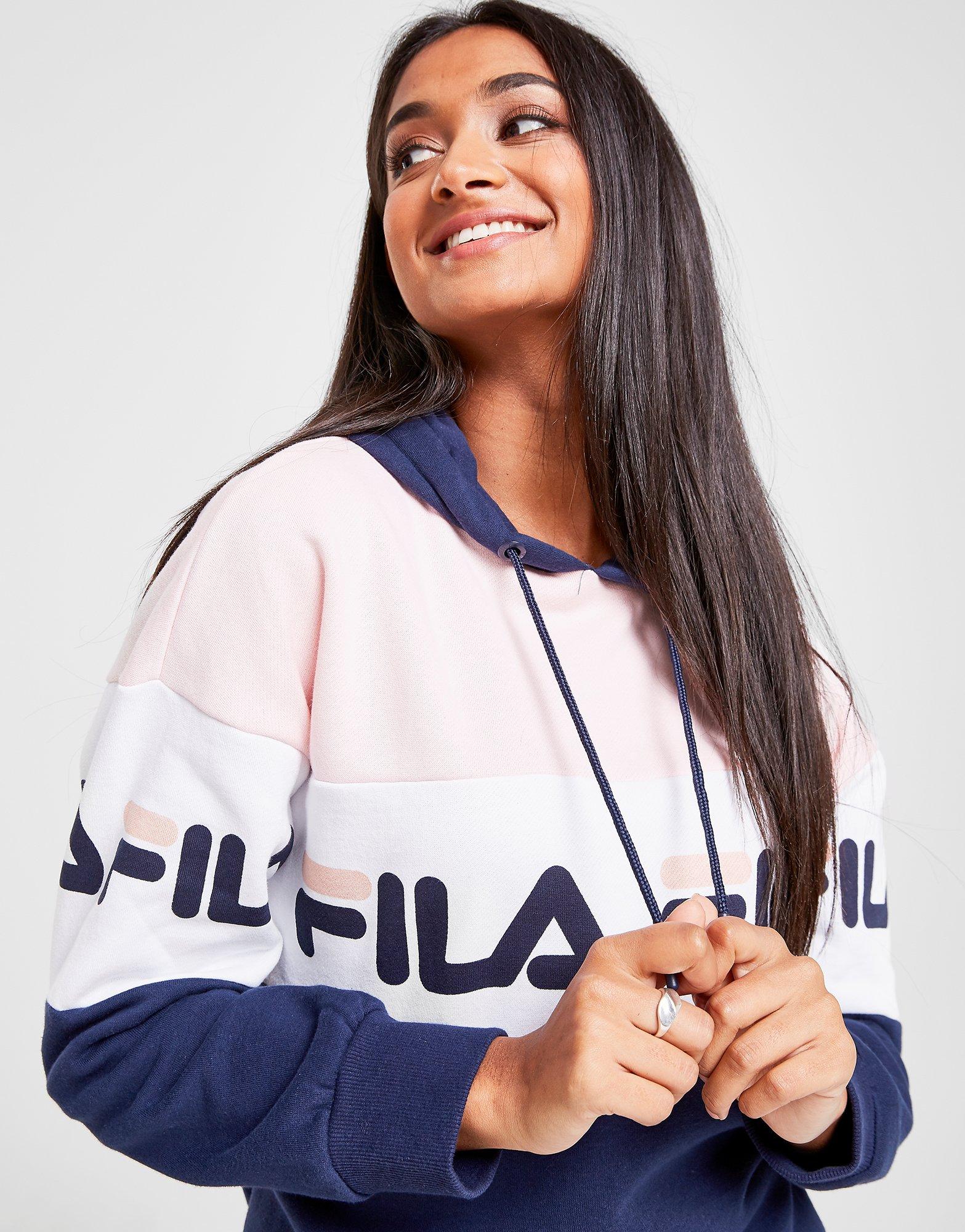 fila sudadera con capucha panel logo boyfriend