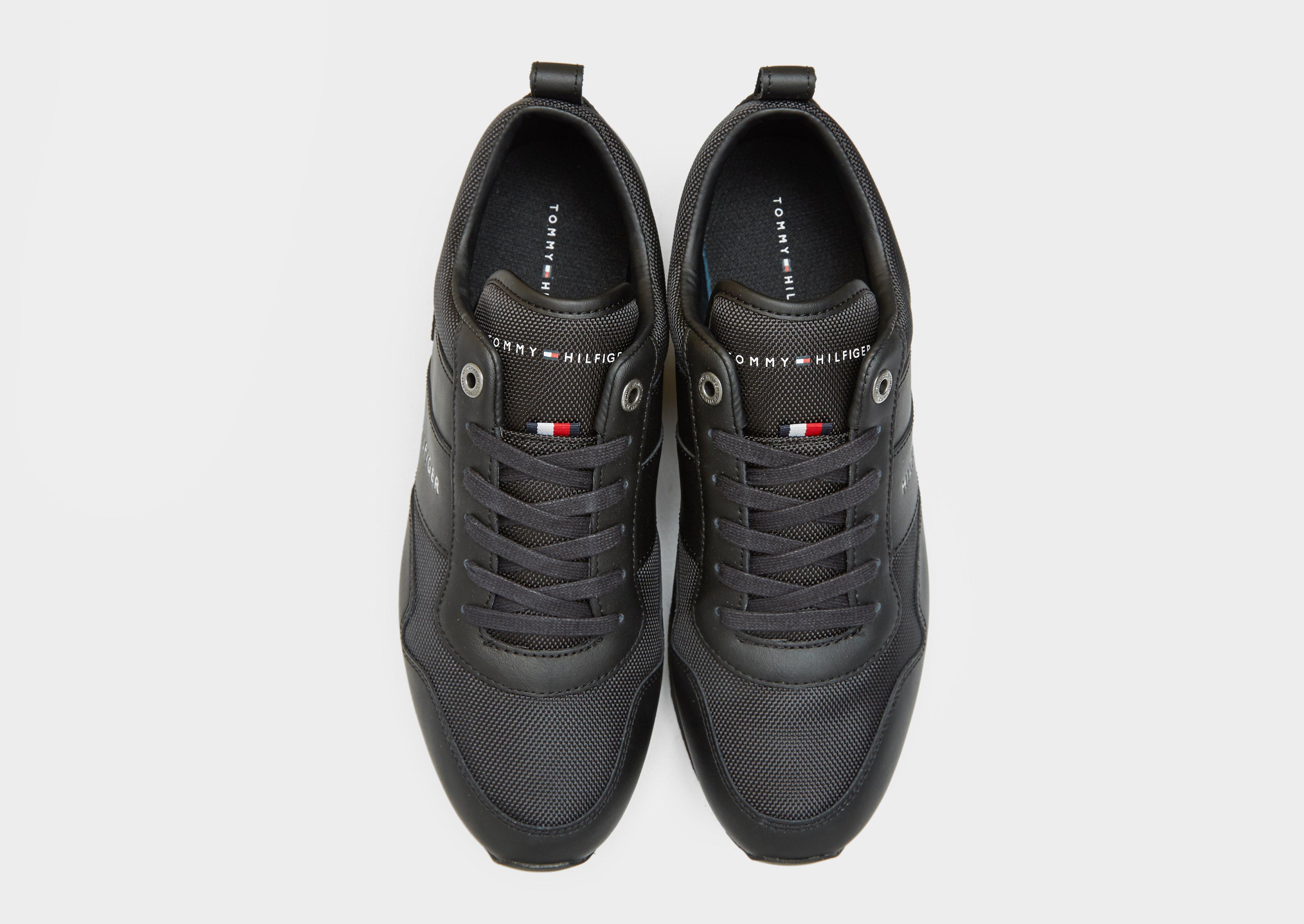 tommy hilfiger iconic leather trainers black