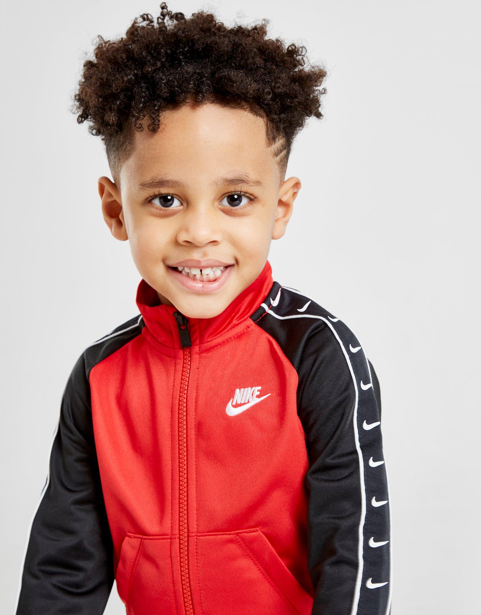 red nike tape tracksuit