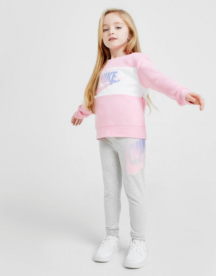 Buy Grey Nike Girls' Colour Block Crew Tracksuit Children JD Sports