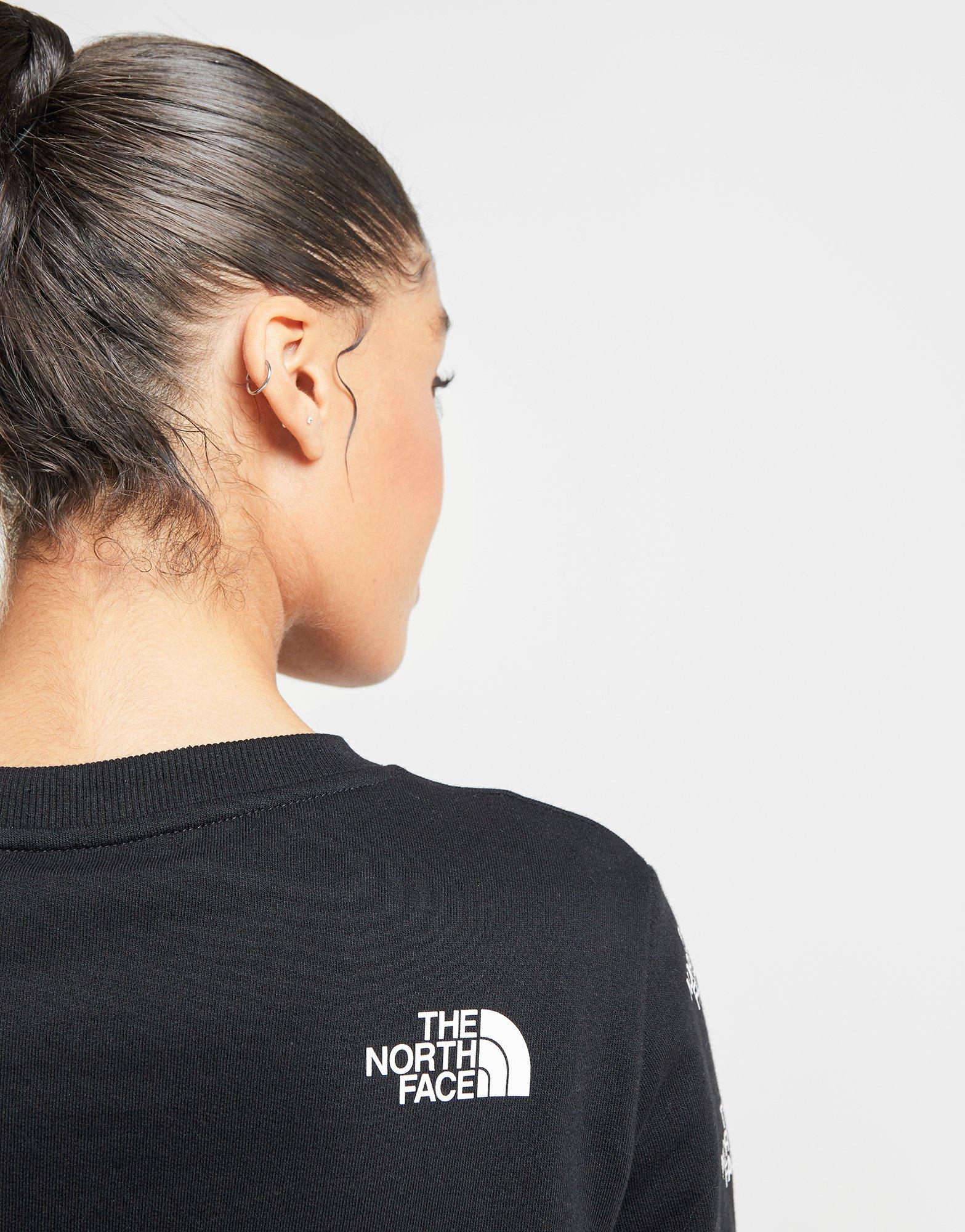 the north face logo sleeve crew sweatshirt