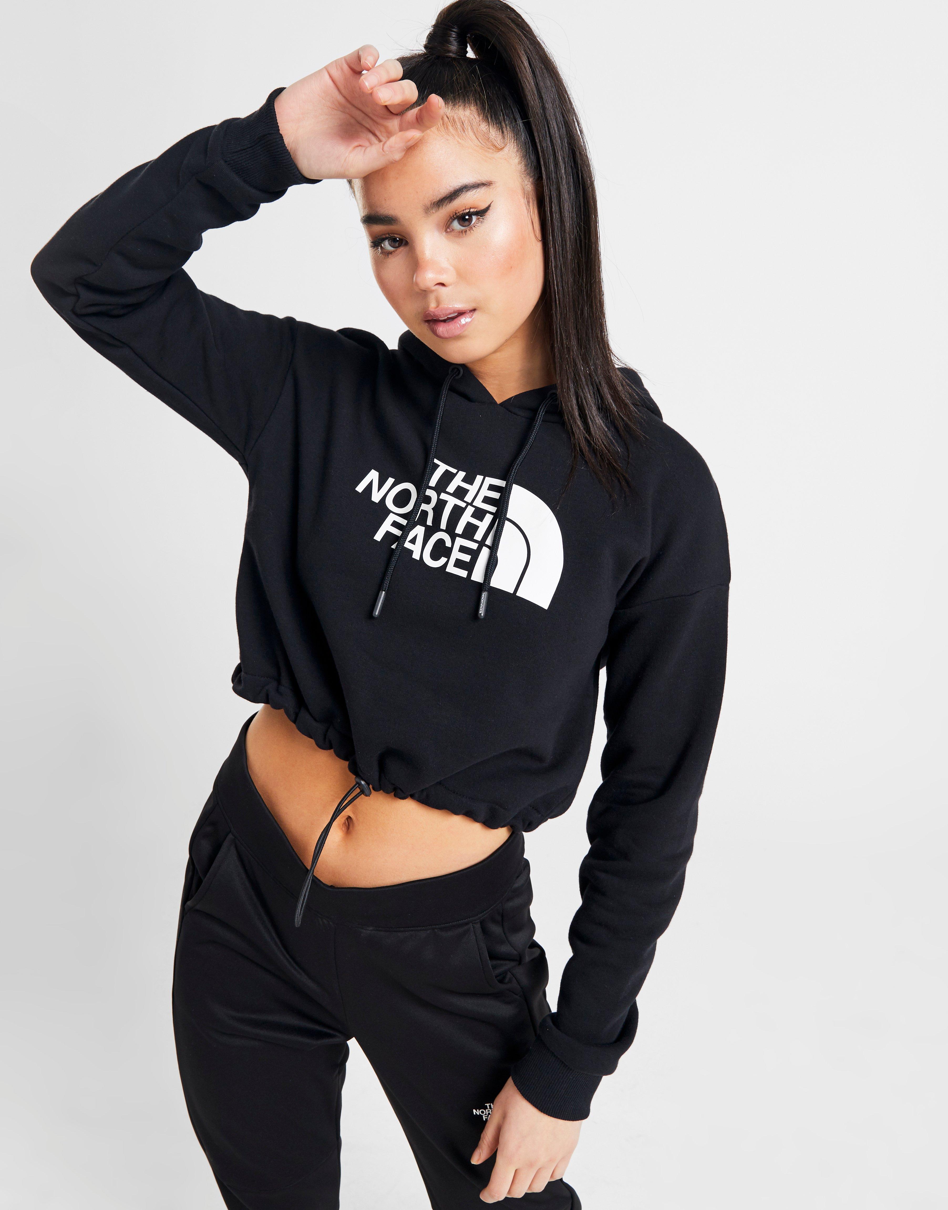 cropped north face hoodie