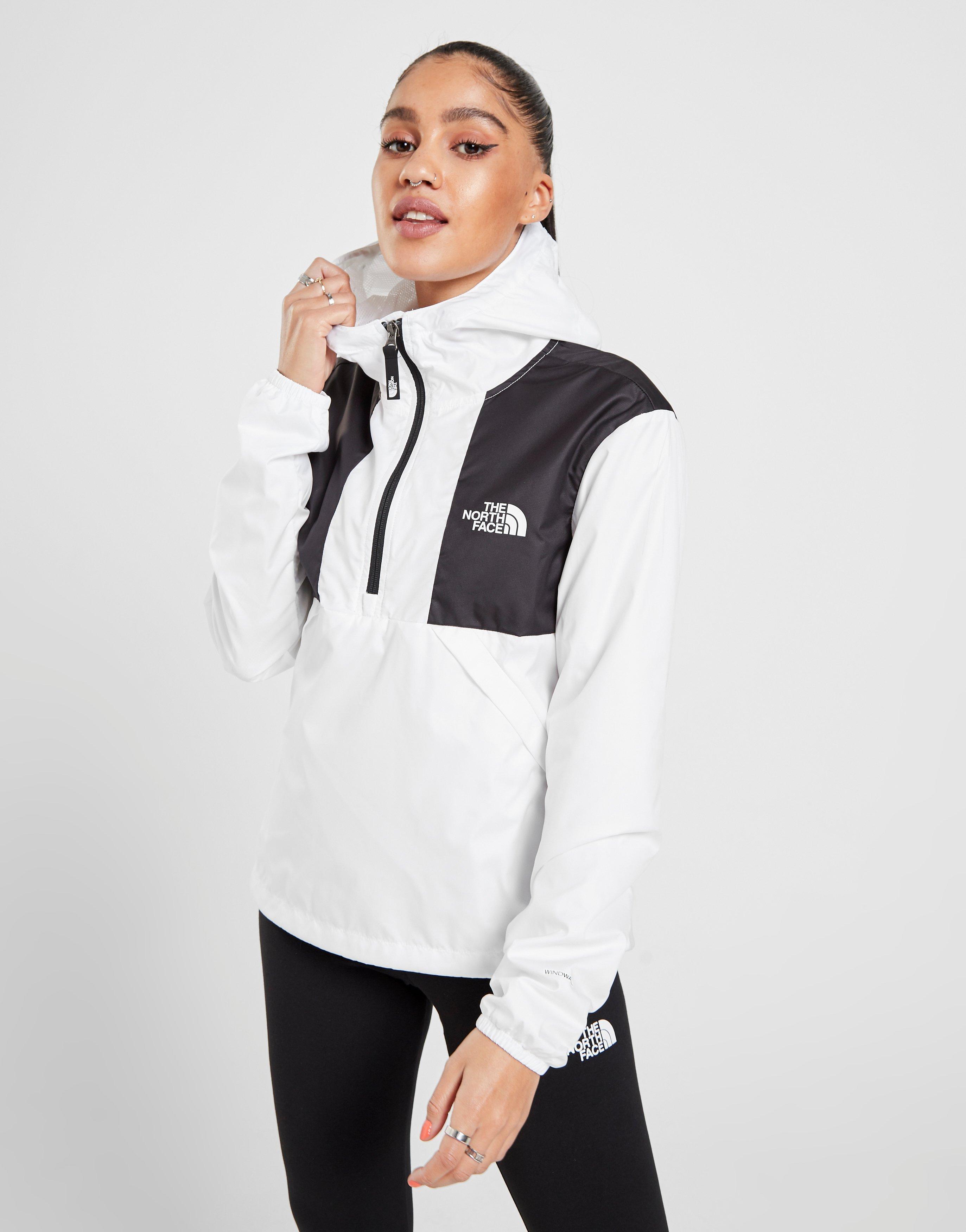 the north face windbreaker white