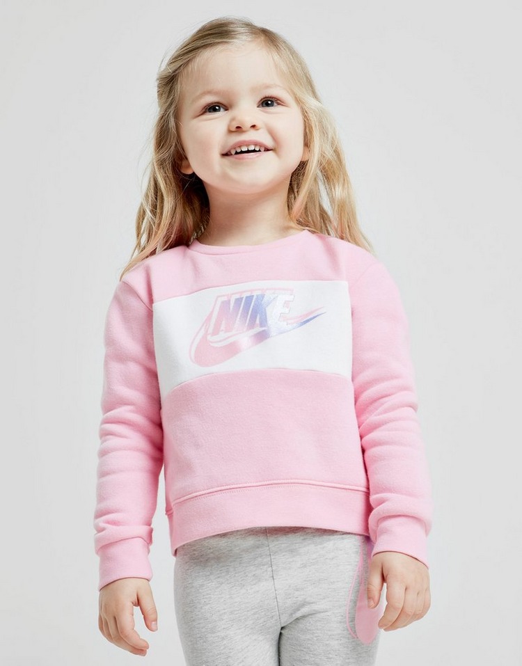 Buy Pink Nike Girls' Colour Block Crew Tracksuit Infant | JD Sports ...