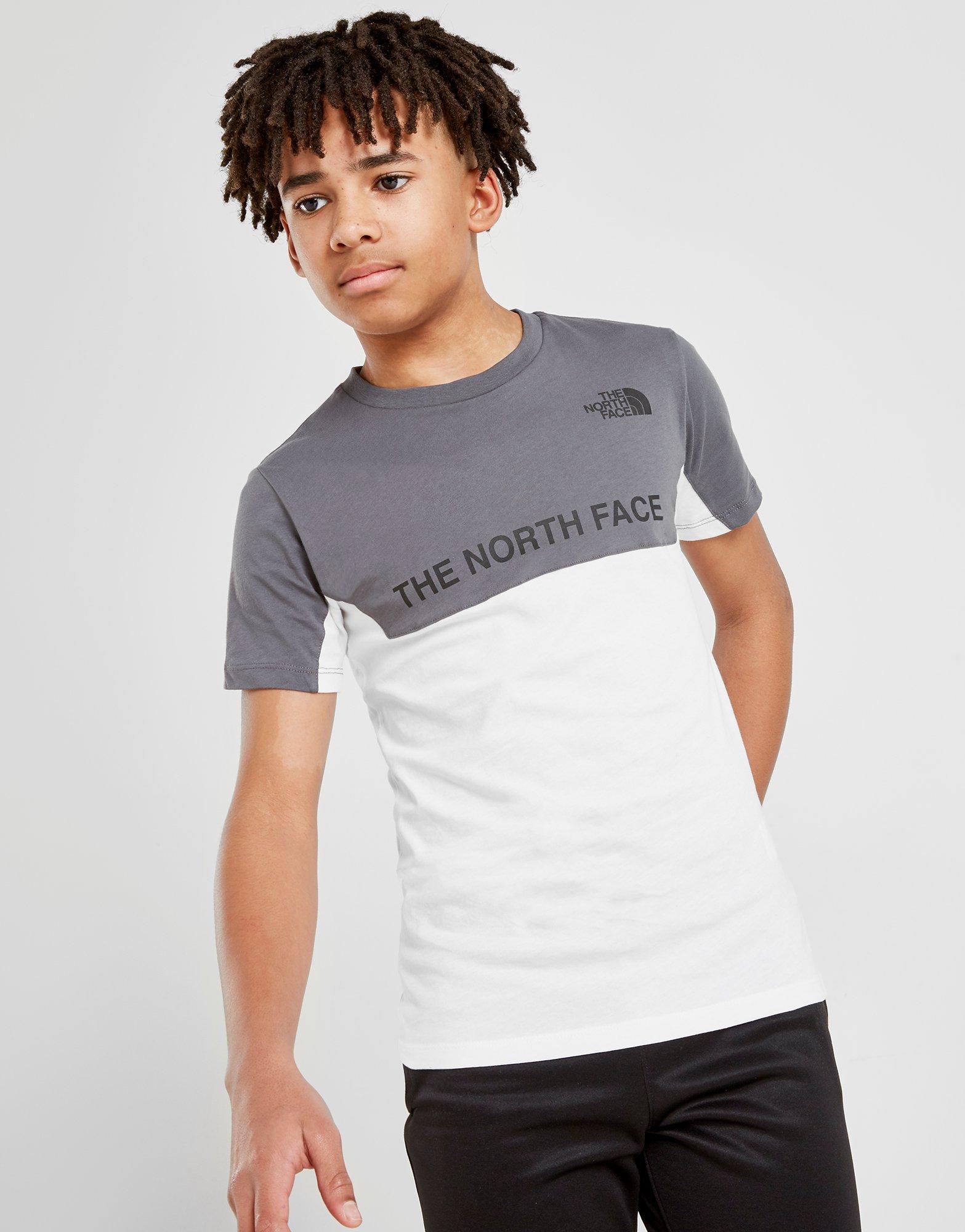 north face colour block t shirt