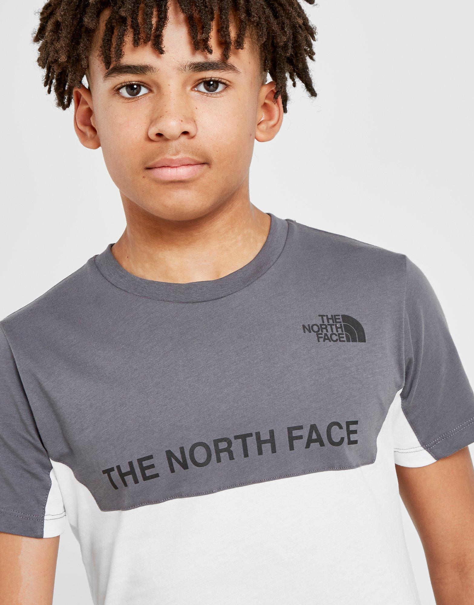 north face colour block t shirt