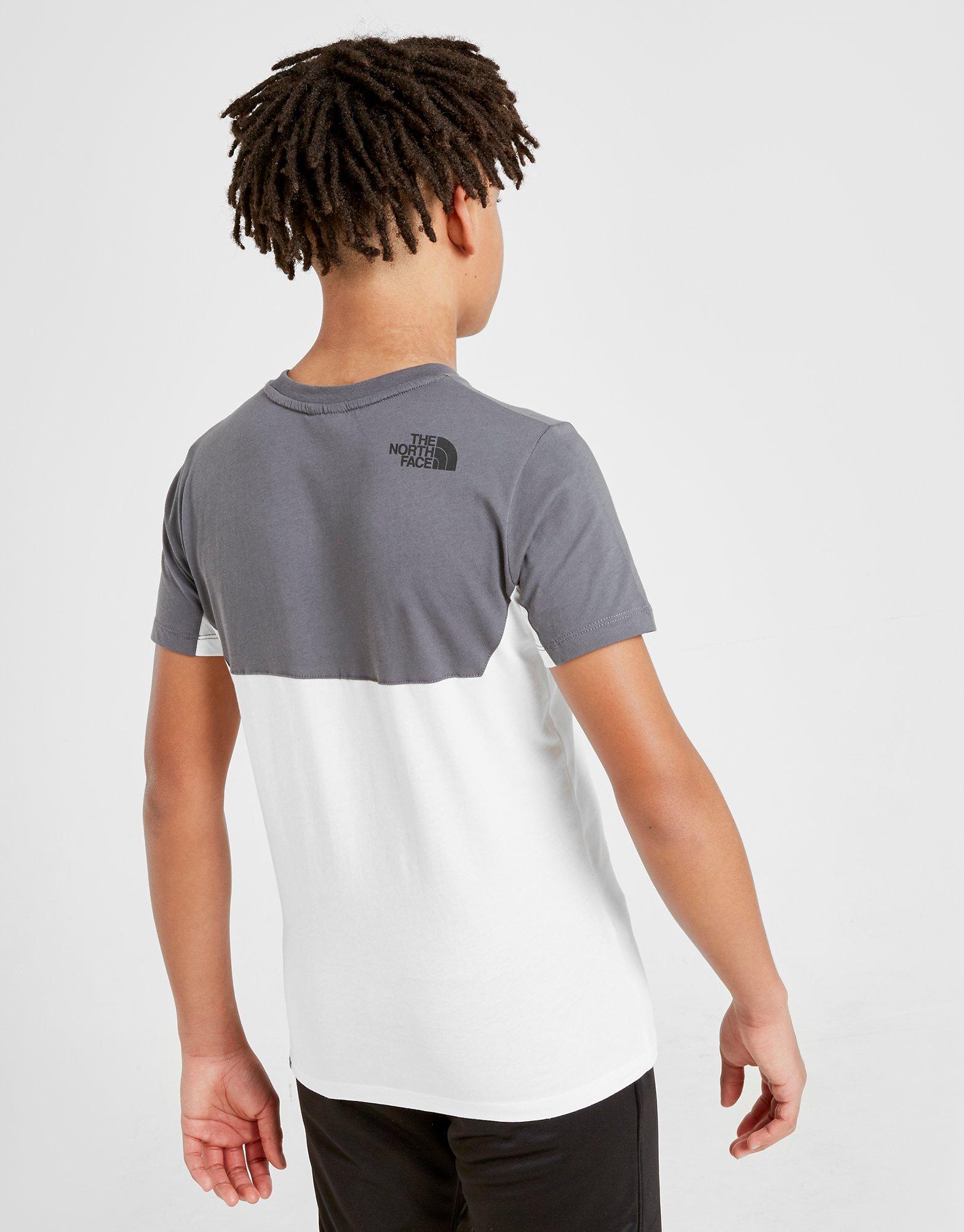 north face colour block t shirt