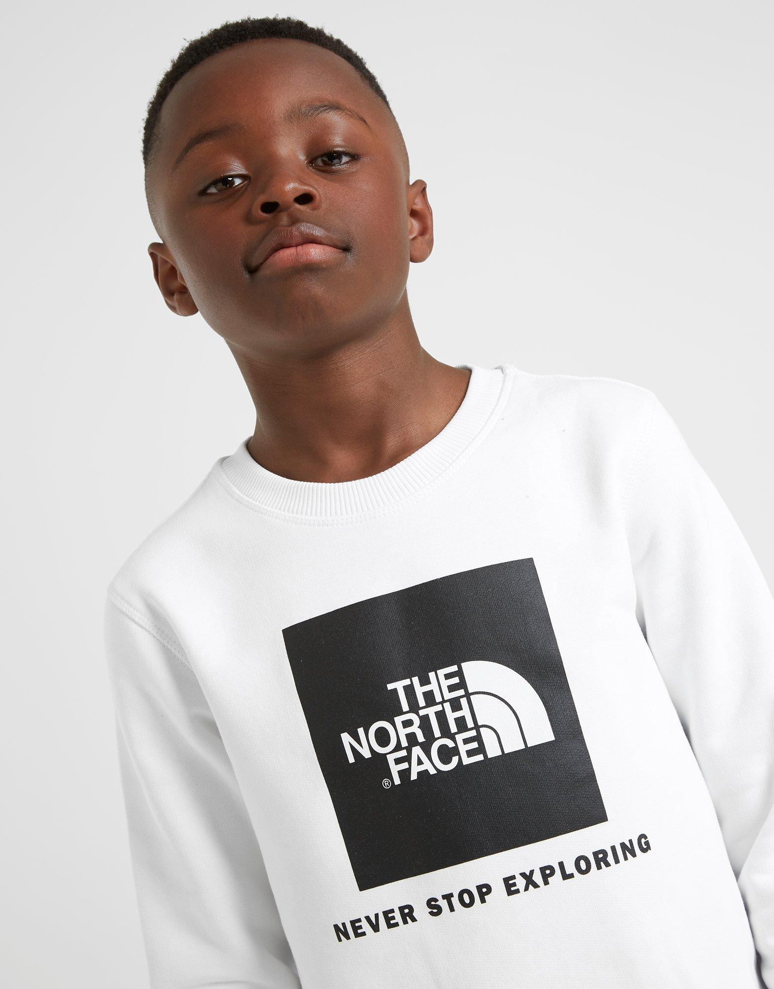 the north face box crew sweatshirt junior