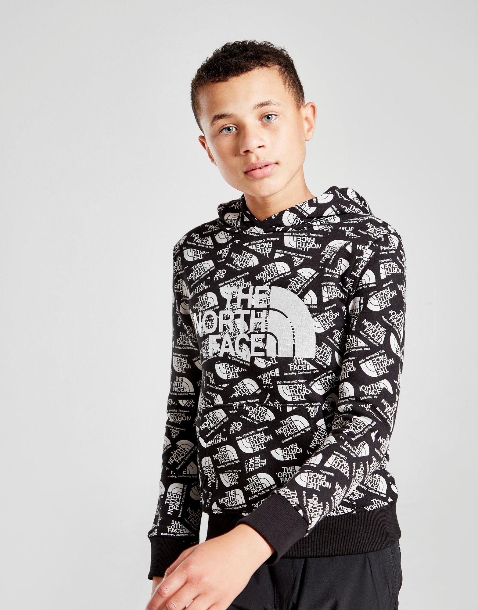 north face all over print hoodie