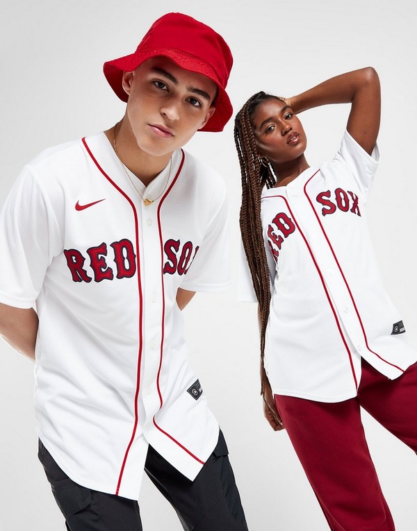 MLB Boston Red Sox Jersey Boys Sz XS 4-5 White Shirt Button