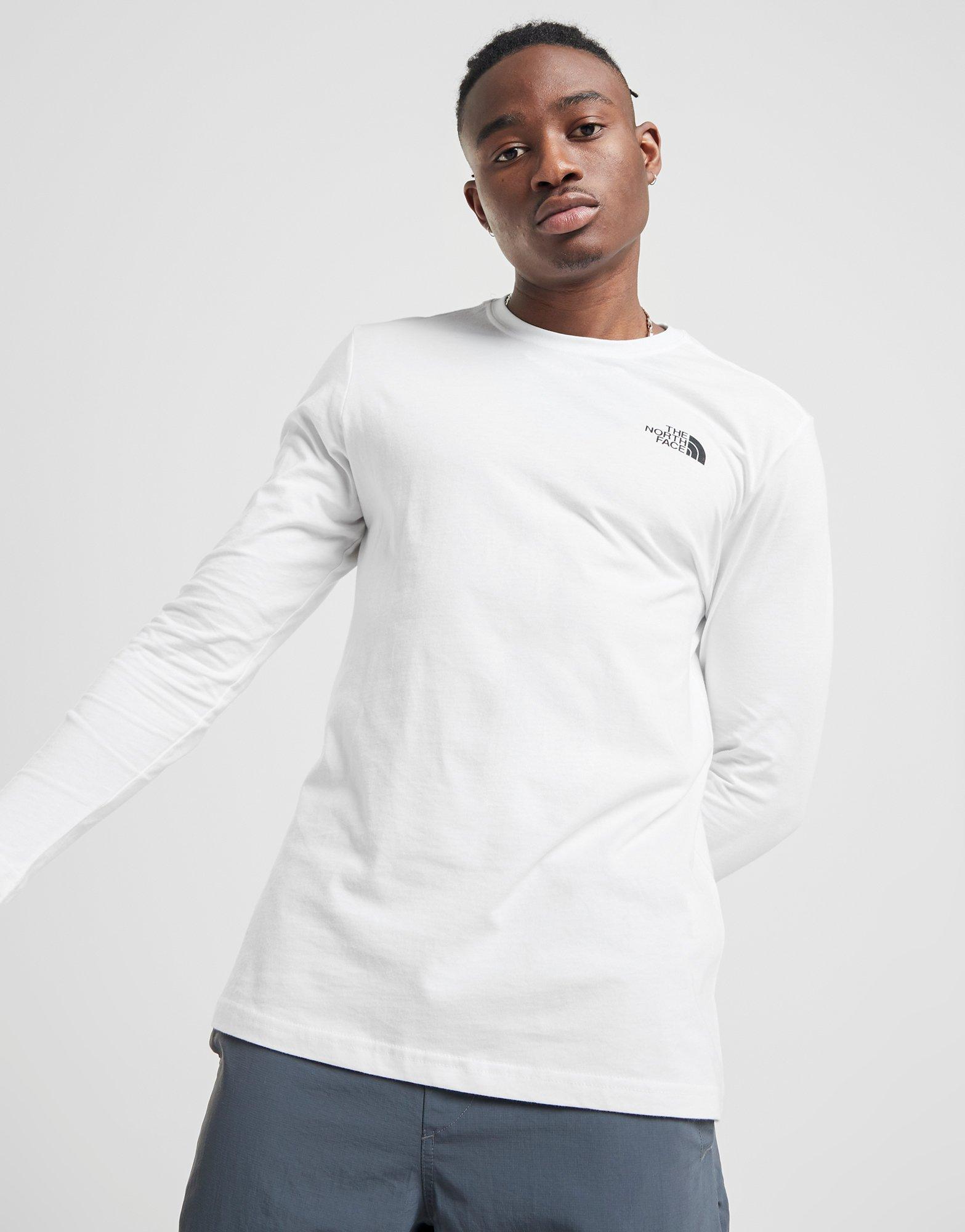 north face white long sleeve t shirt