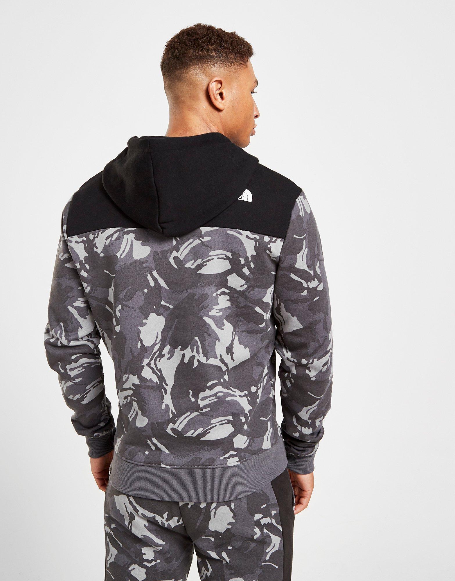 north face all over print hoodie