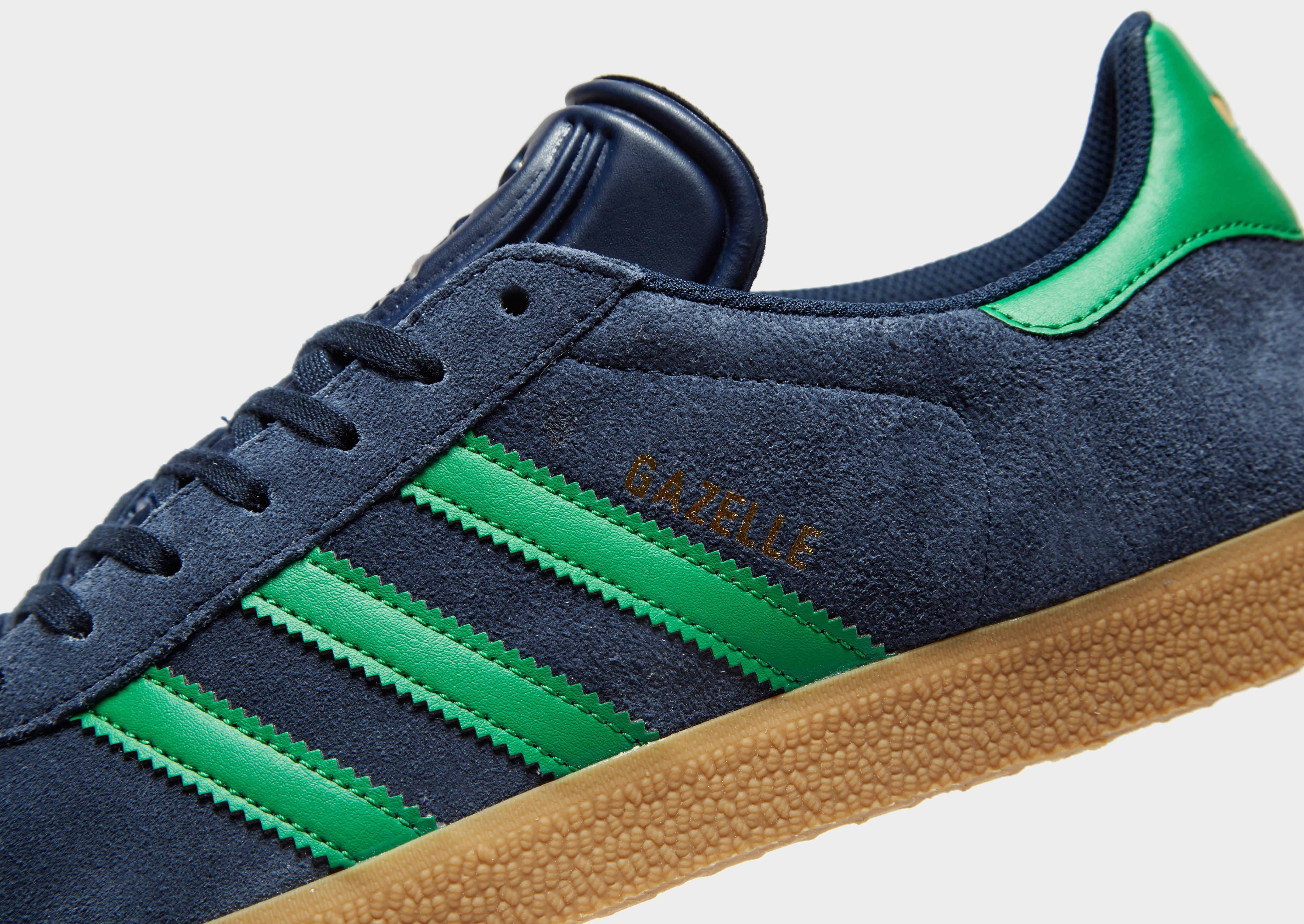 blue and green adidas gazelle