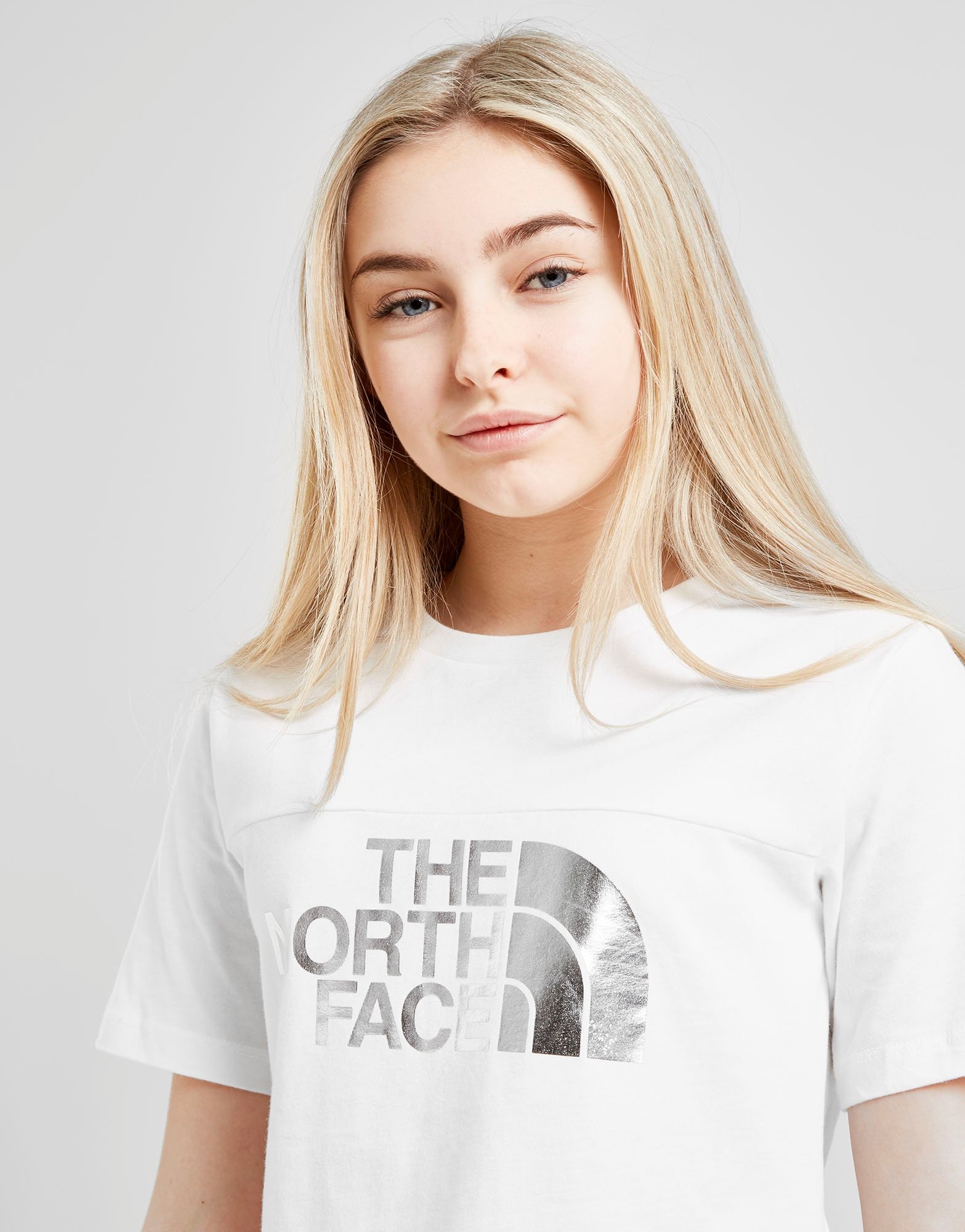 Buy White The North Face Girls' Crop Foil TShirt Junior JD Sports