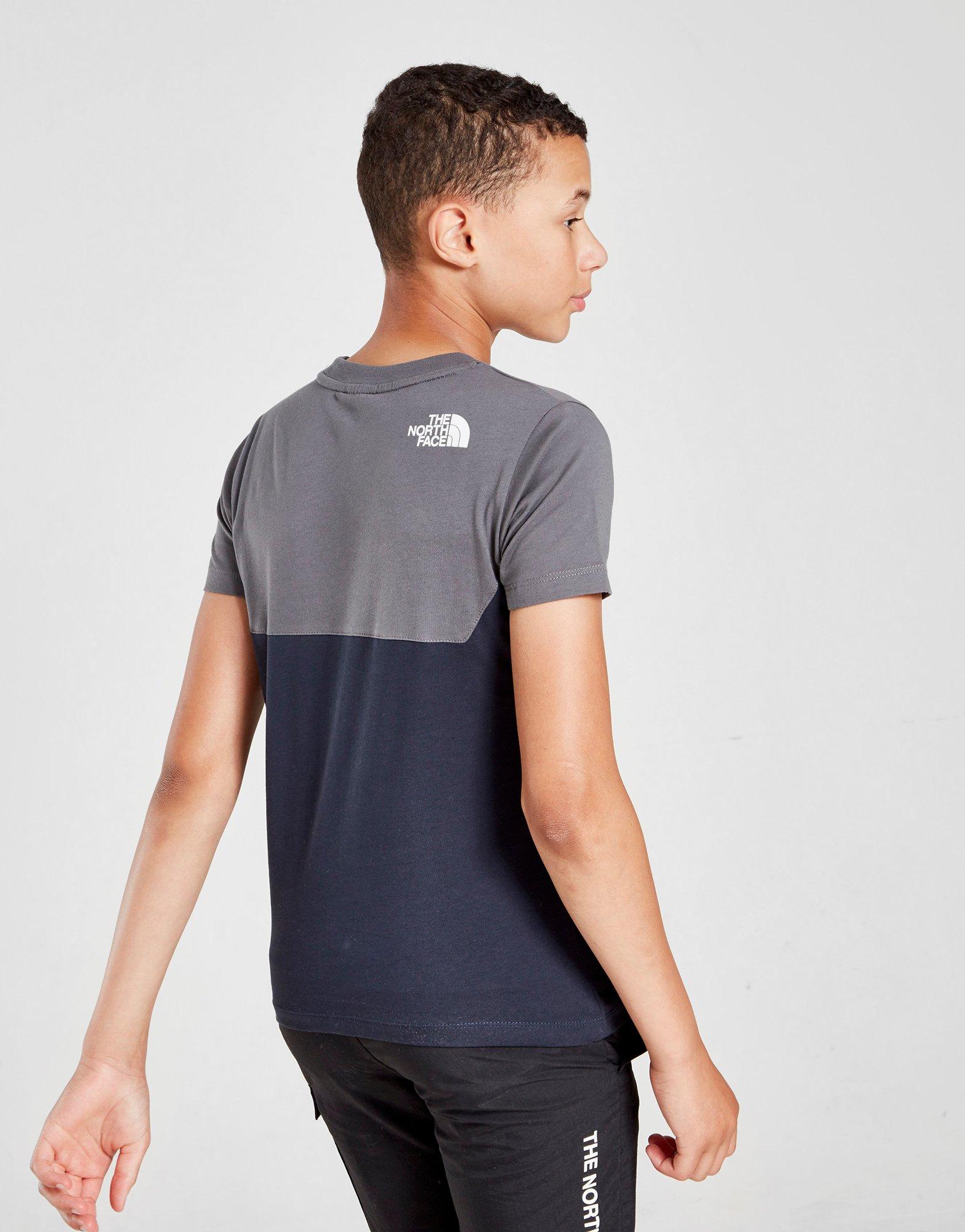 north face colour block t shirt