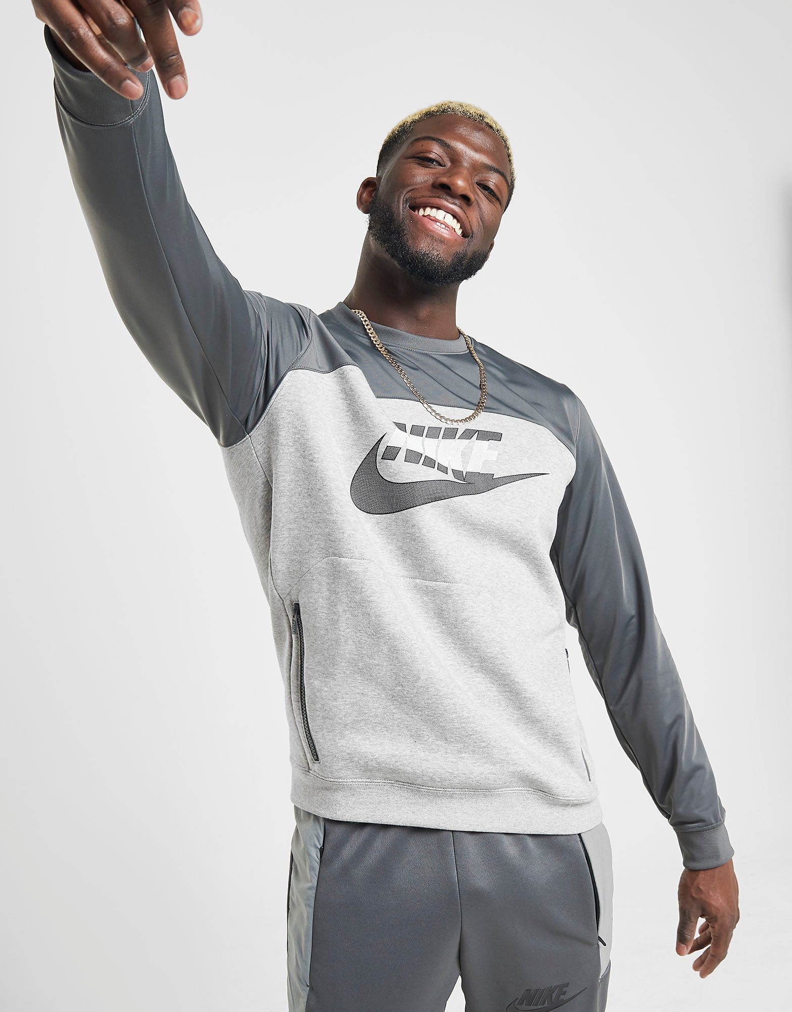 Koop Grijs Nike Hybrid Crew Sweatshirt Heren JD Sports