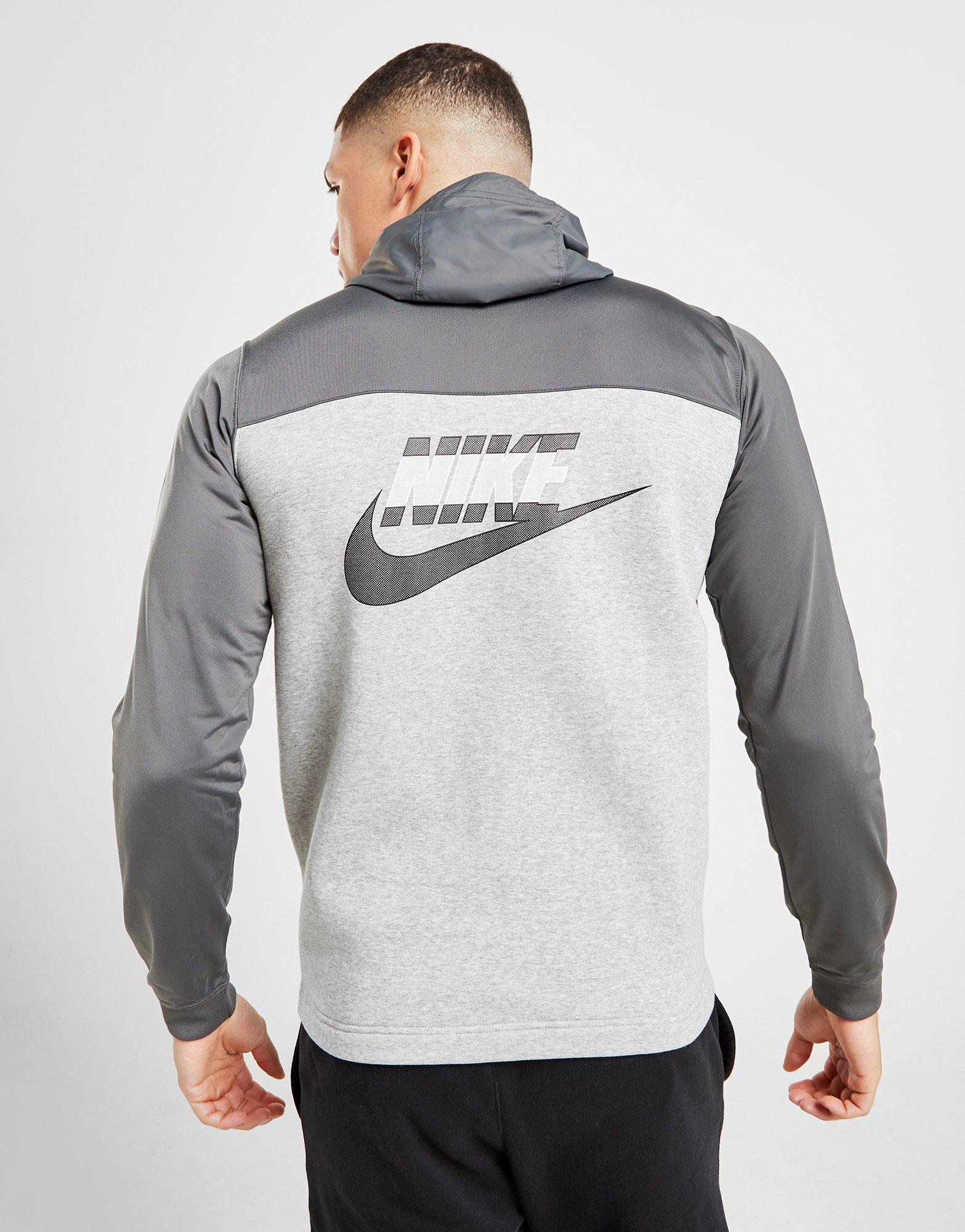 nike hybrid full zip hoodie grey