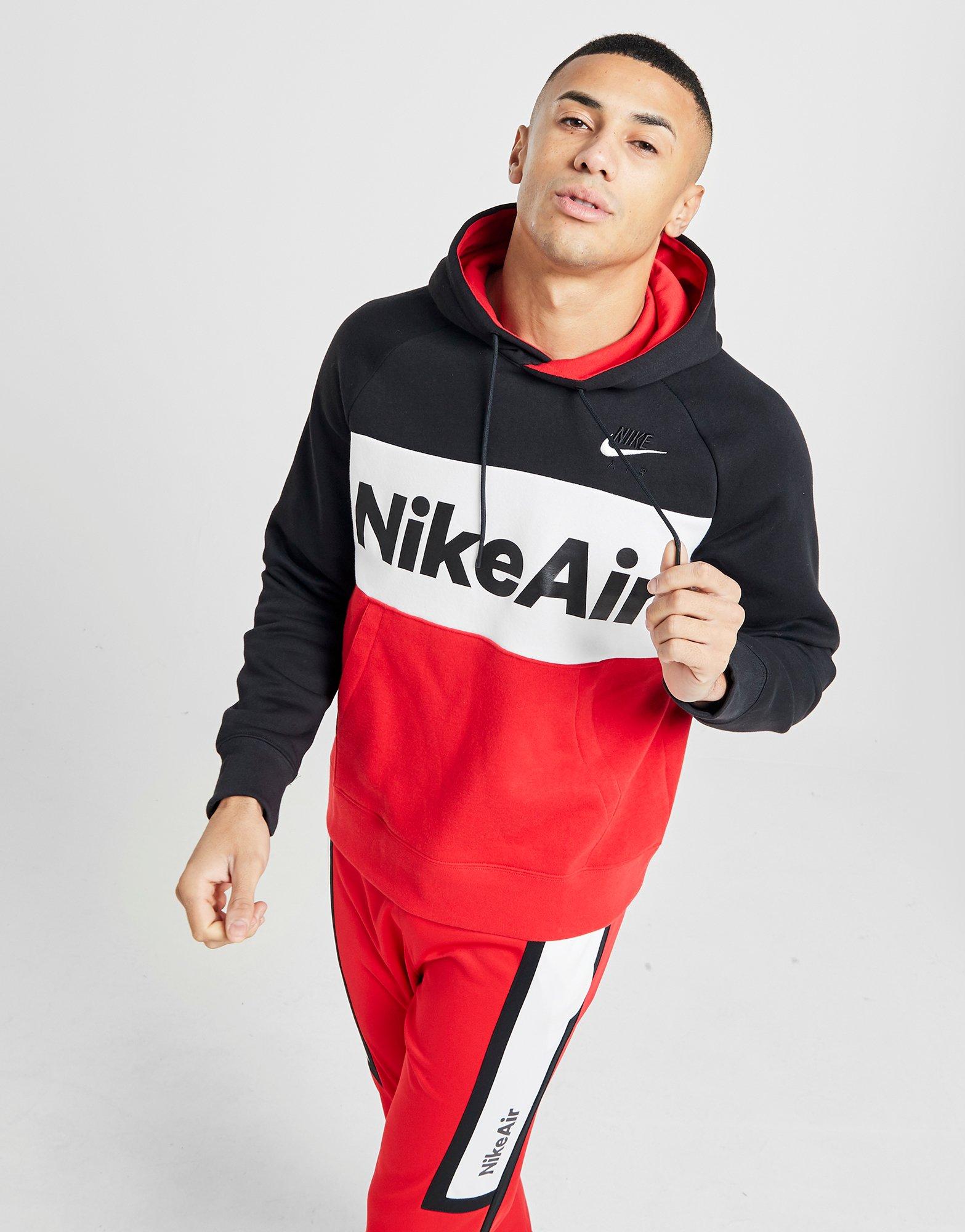 red nike hoodie and sweatpants