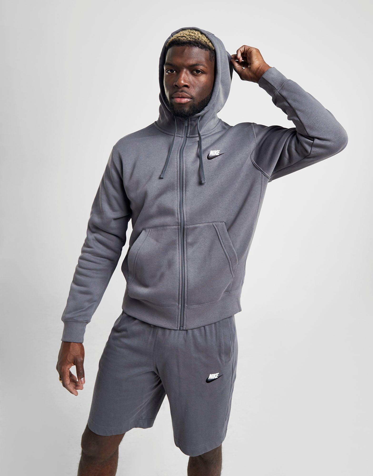 nike gray zip hoodie