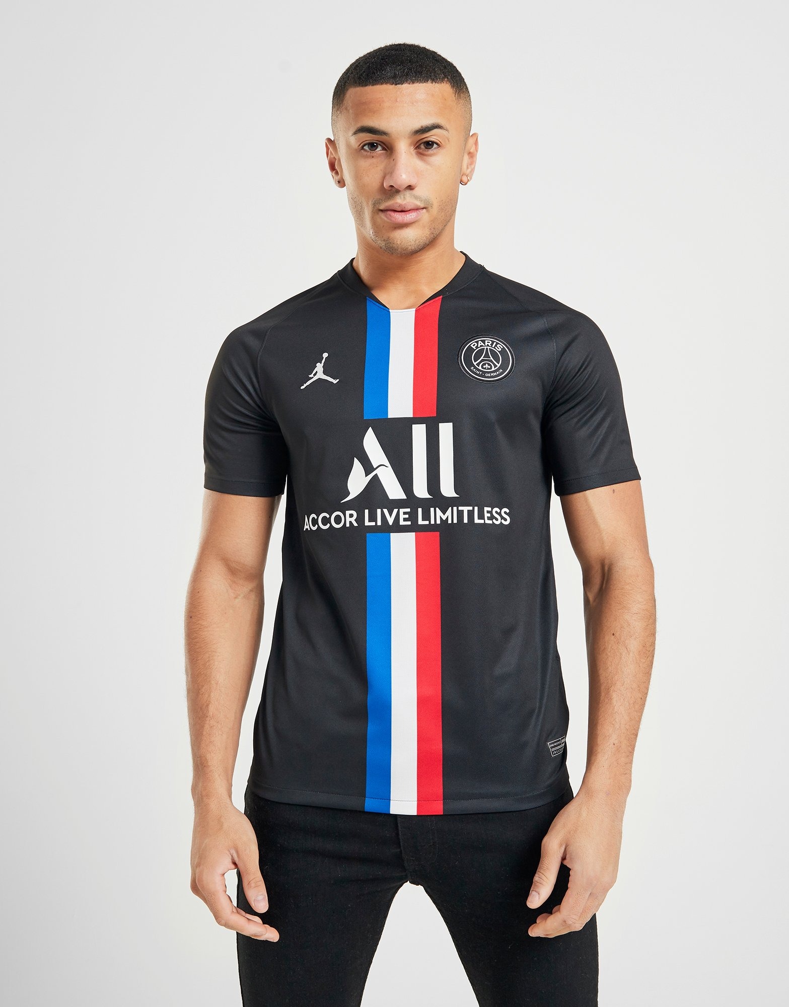 Buy Black Jordan x Paris Saint Germain 2020 Fourth Shirt | JD Sports ...