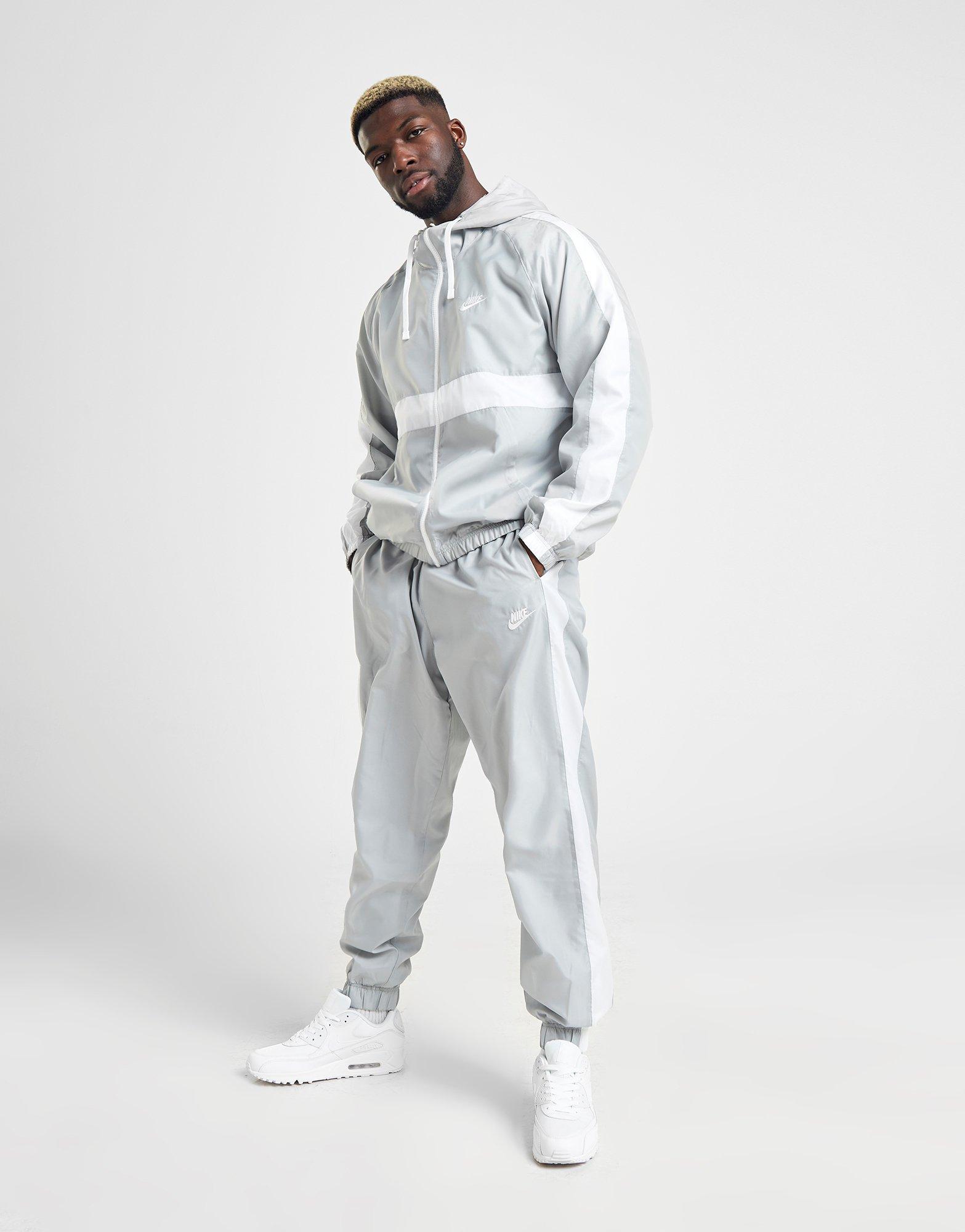 nike woven tracksuit grey