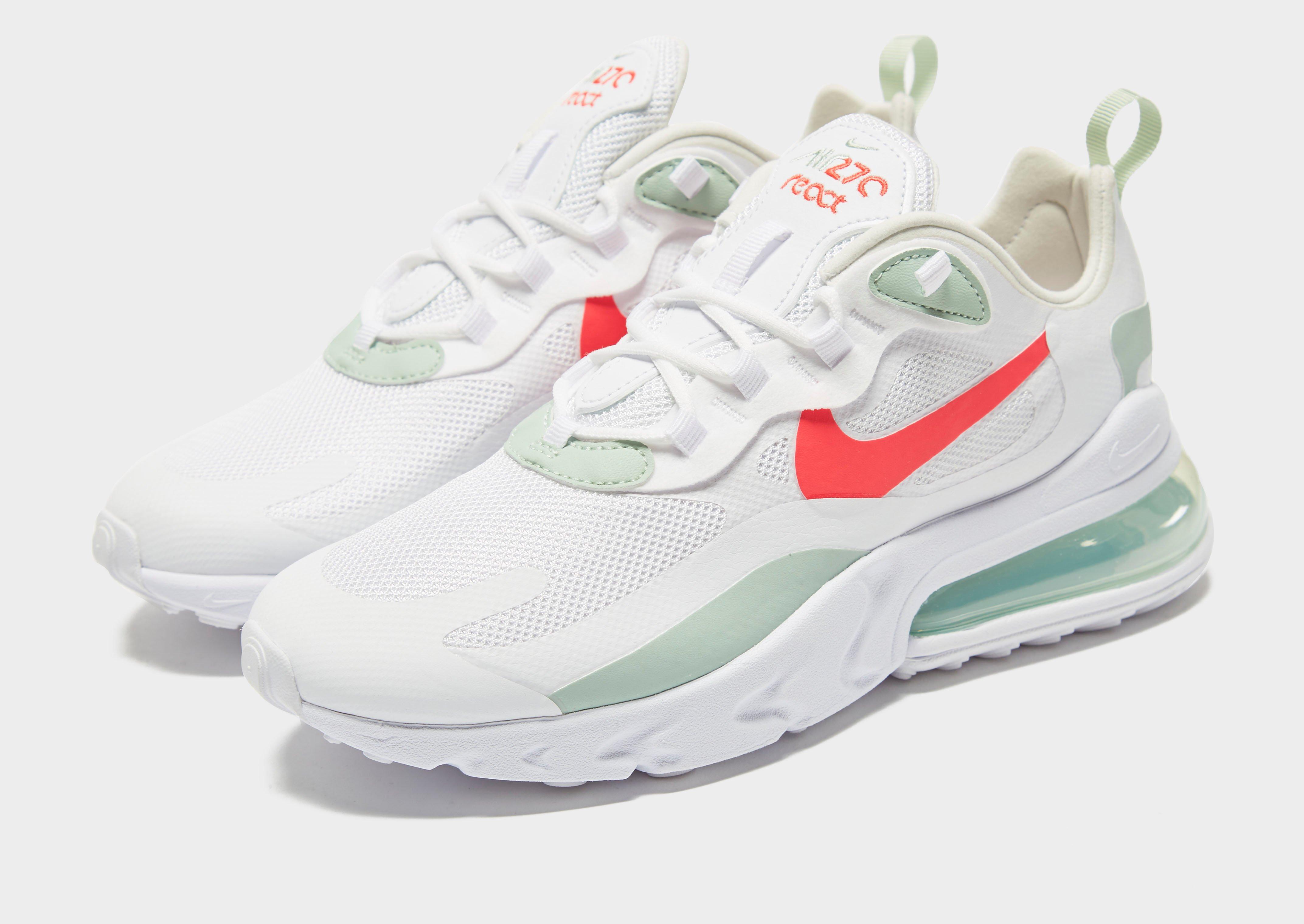 nike react element 270 bianche e rosa