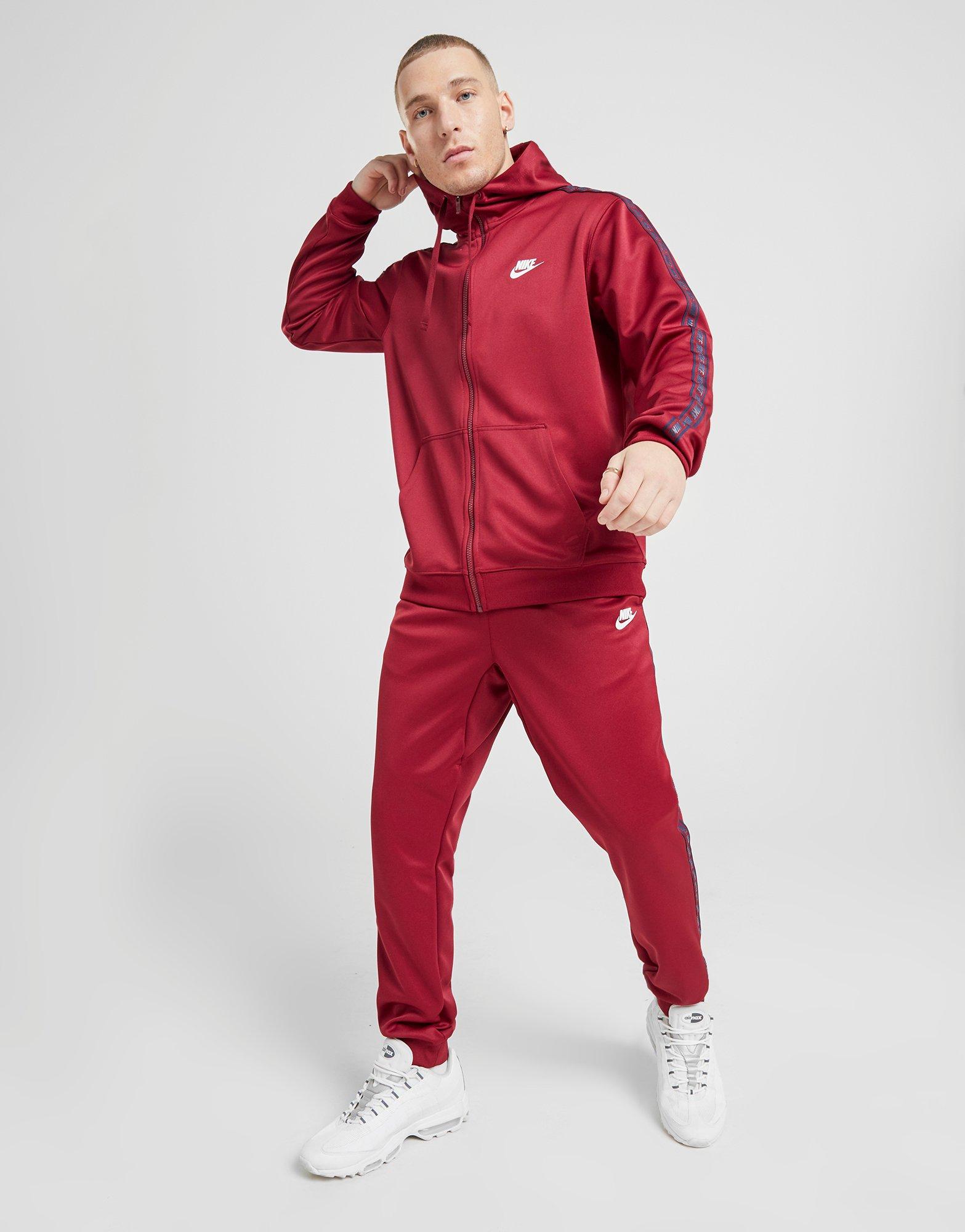 jd sports red nike tracksuit
