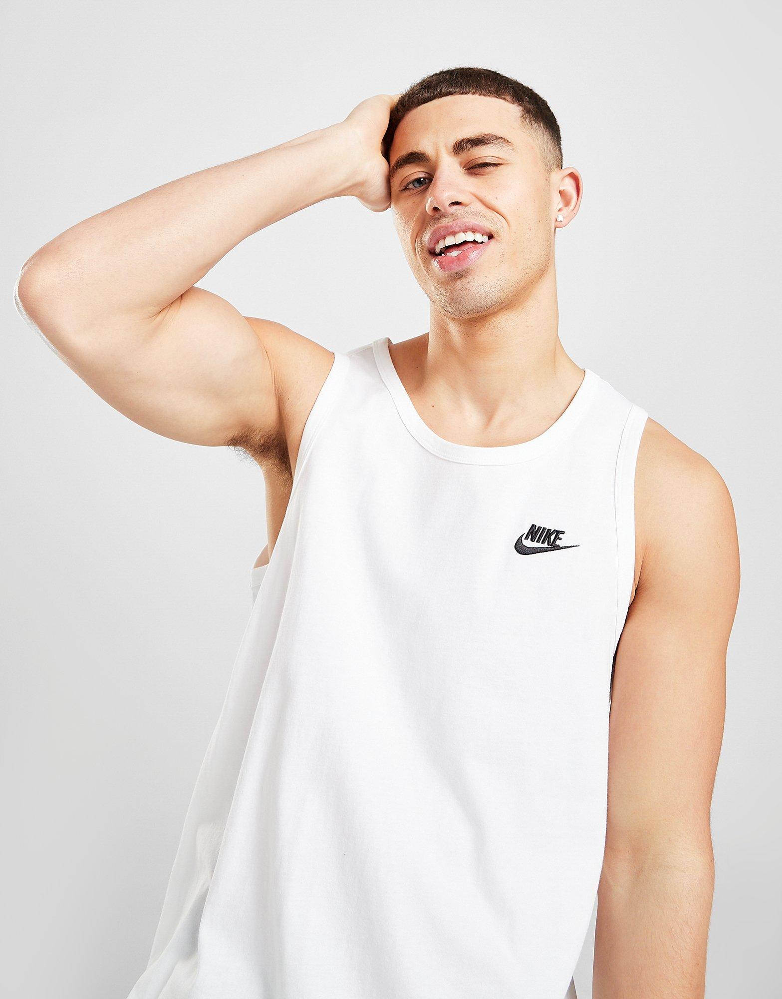 Men's premium classic cotton tank top- white - White - Dilling