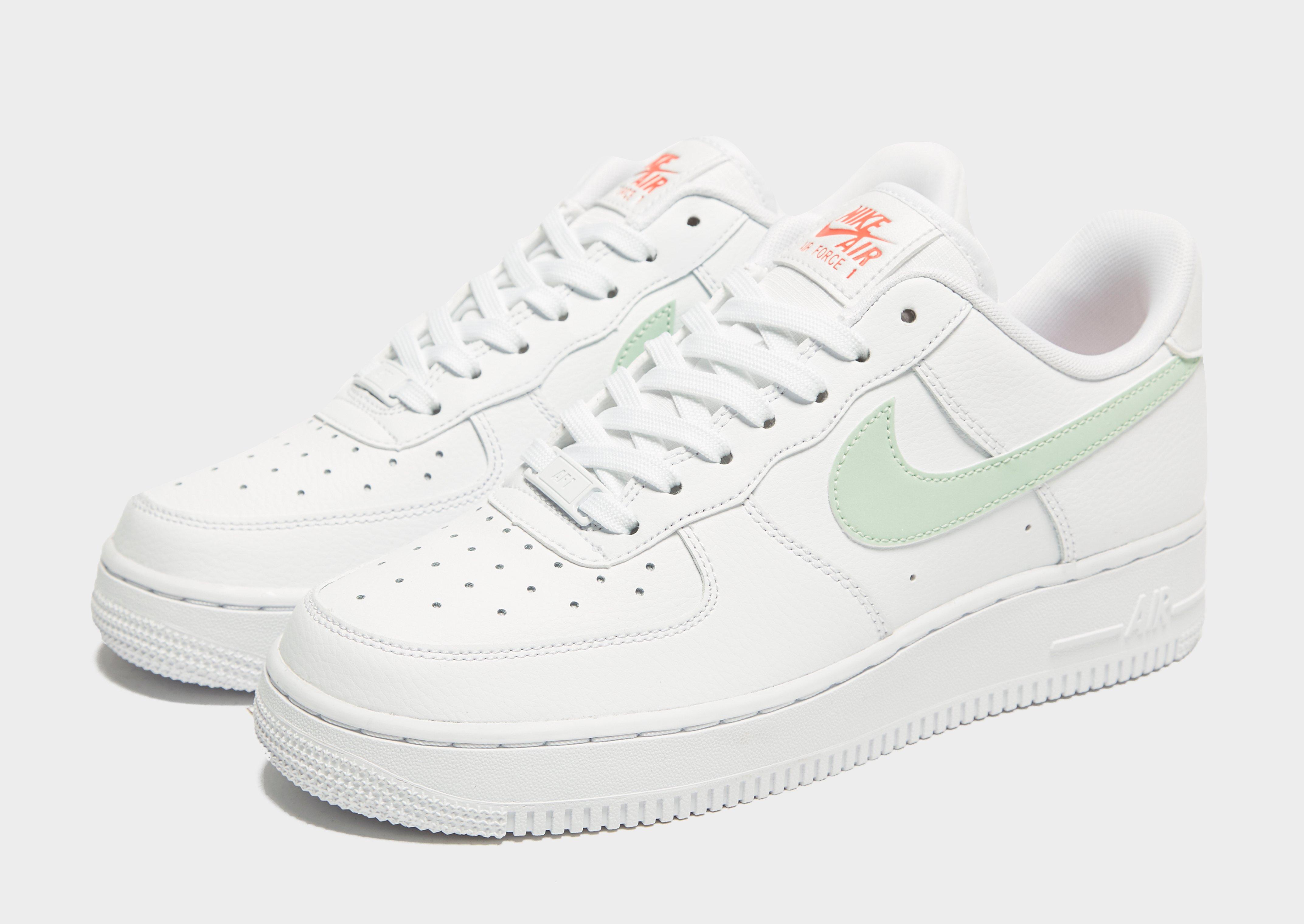 mint green and white air force 1