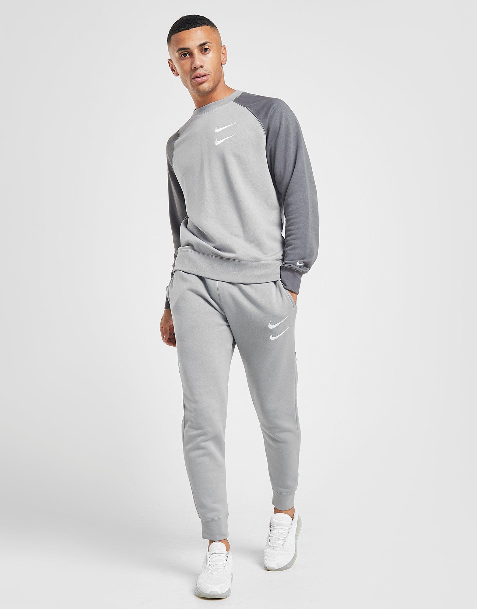 nike swoosh grey tracksuit