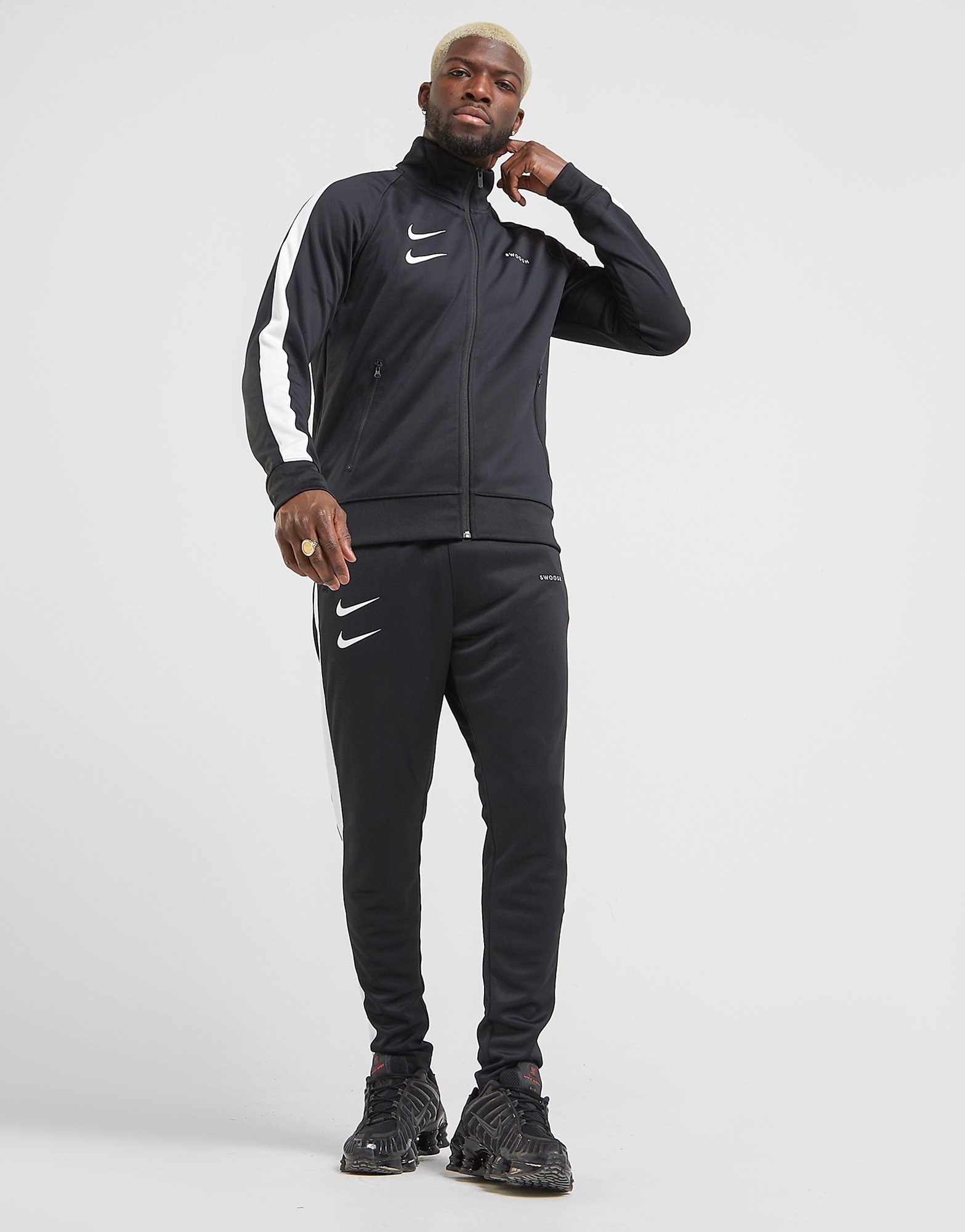 Buy Black Nike Double Swoosh Track Pants | JD Sports | JD Sports Ireland