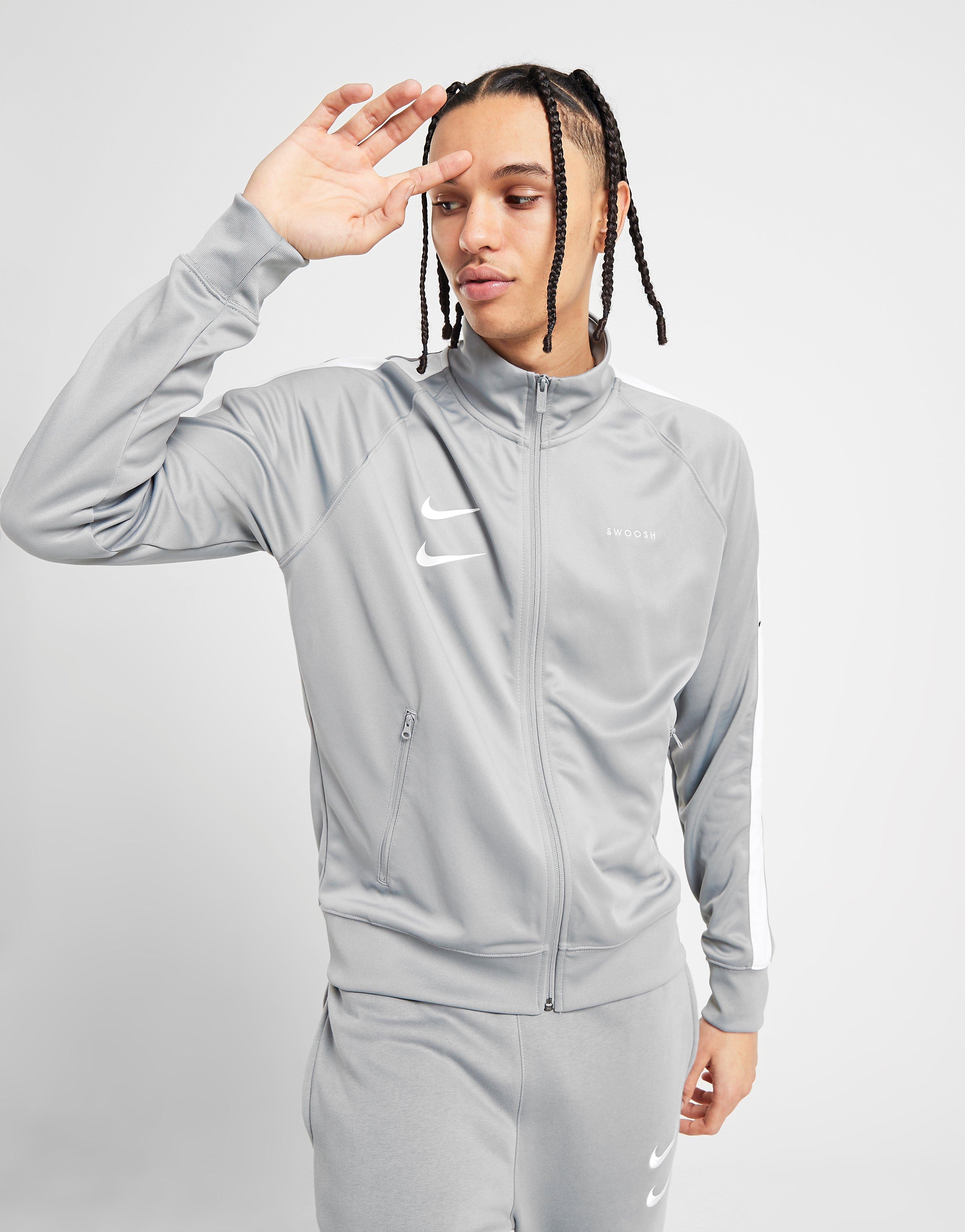 grey double swoosh tracksuit