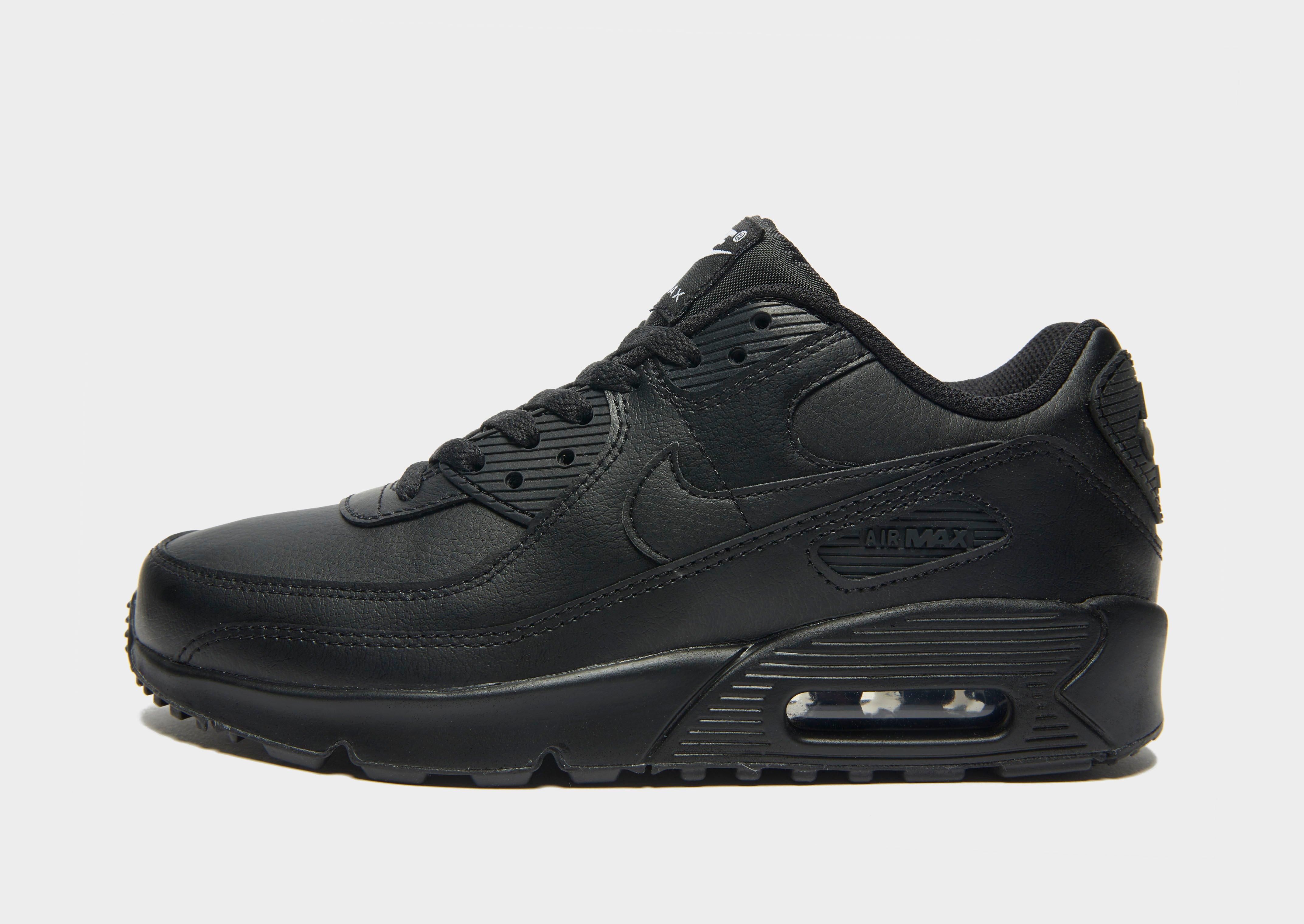 Black Nike Air Max 90 Leather Junior 