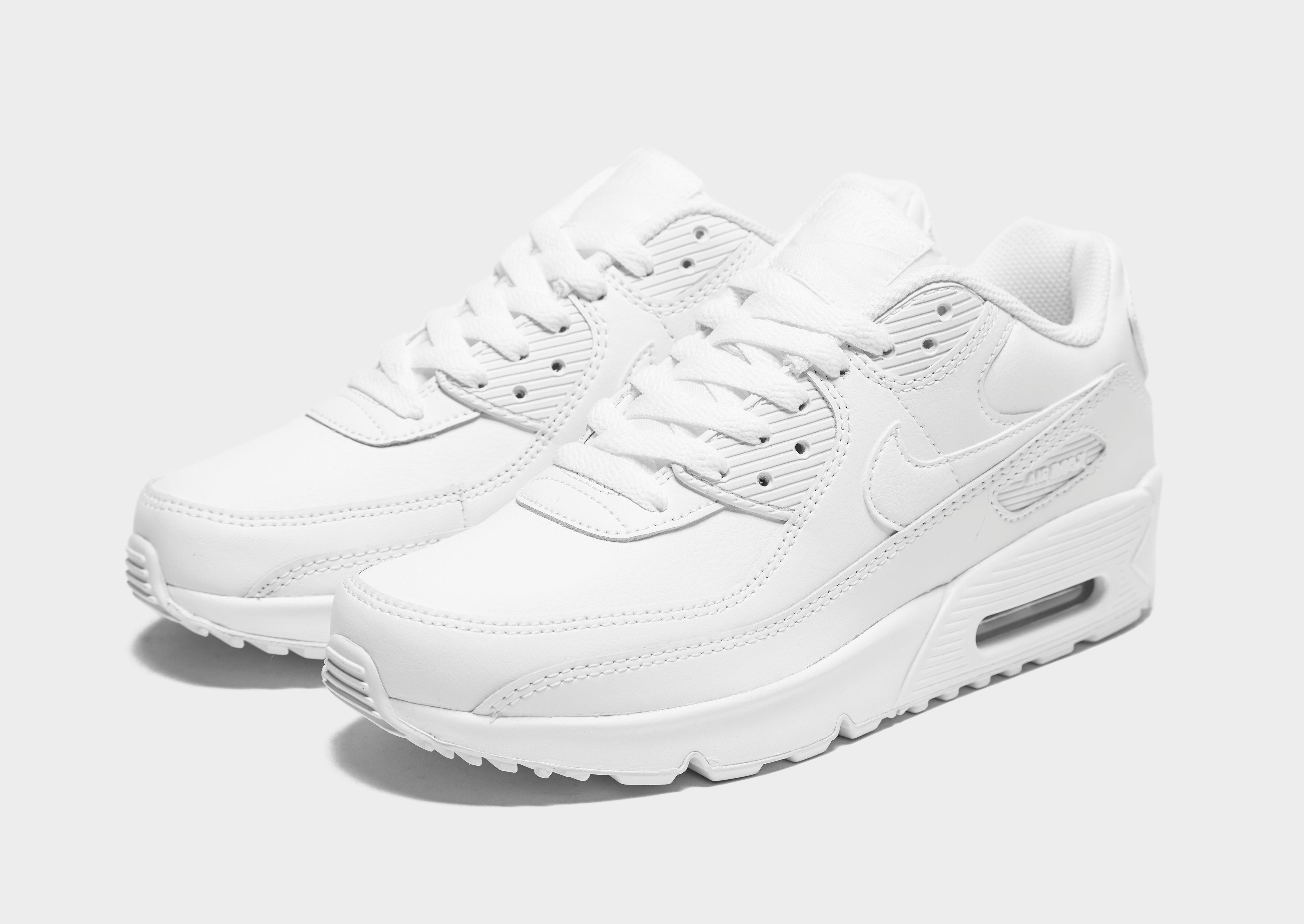 nike air max all white leather