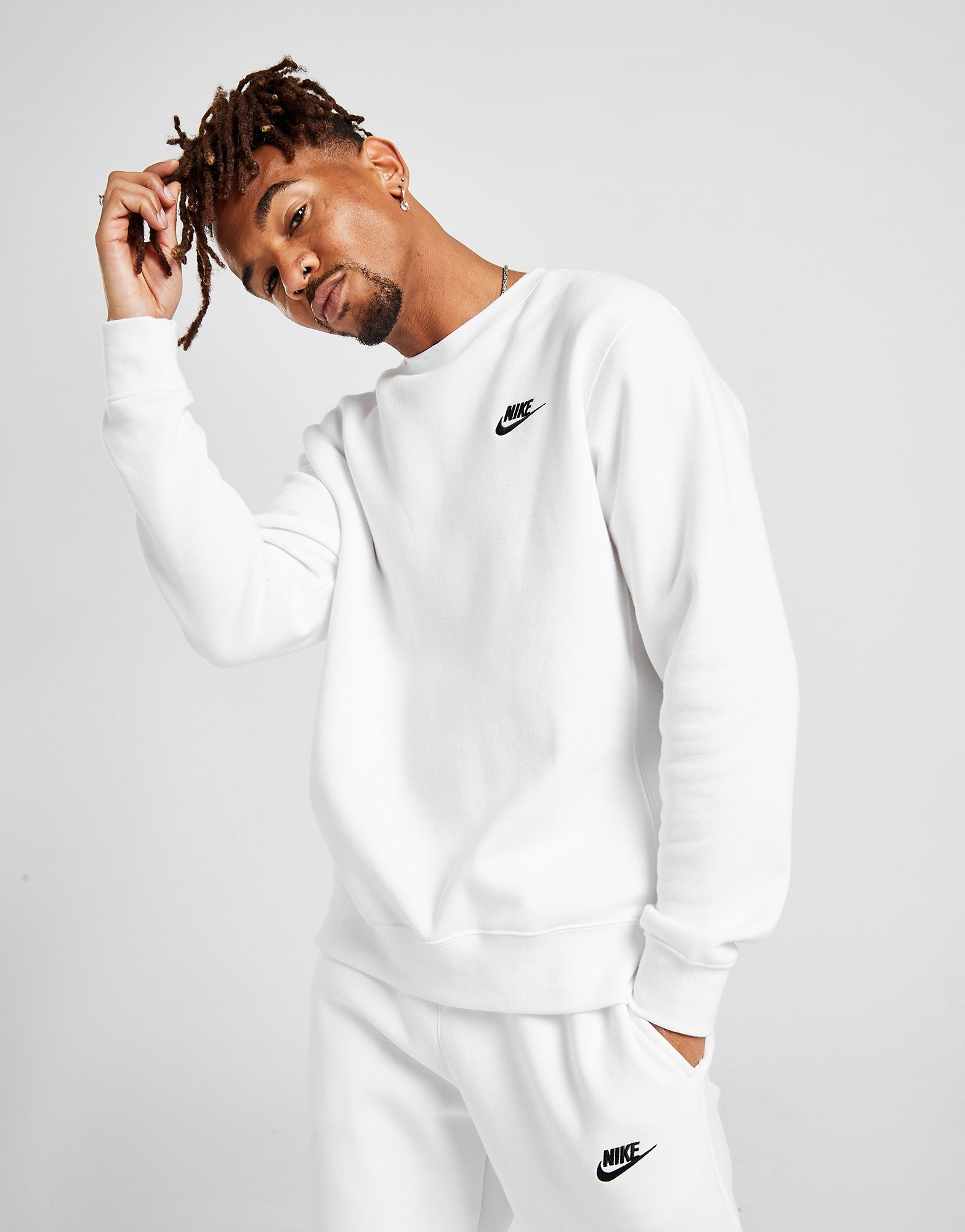 White Nike Foundation Crew Sweatshirt | JD Sports
