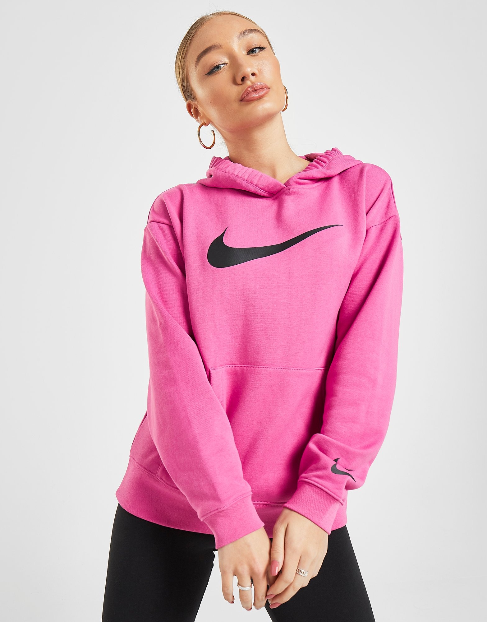 Buy Pink Nike Swoosh Overhead Hoodie Women's | JD Sports | JD Sports ...