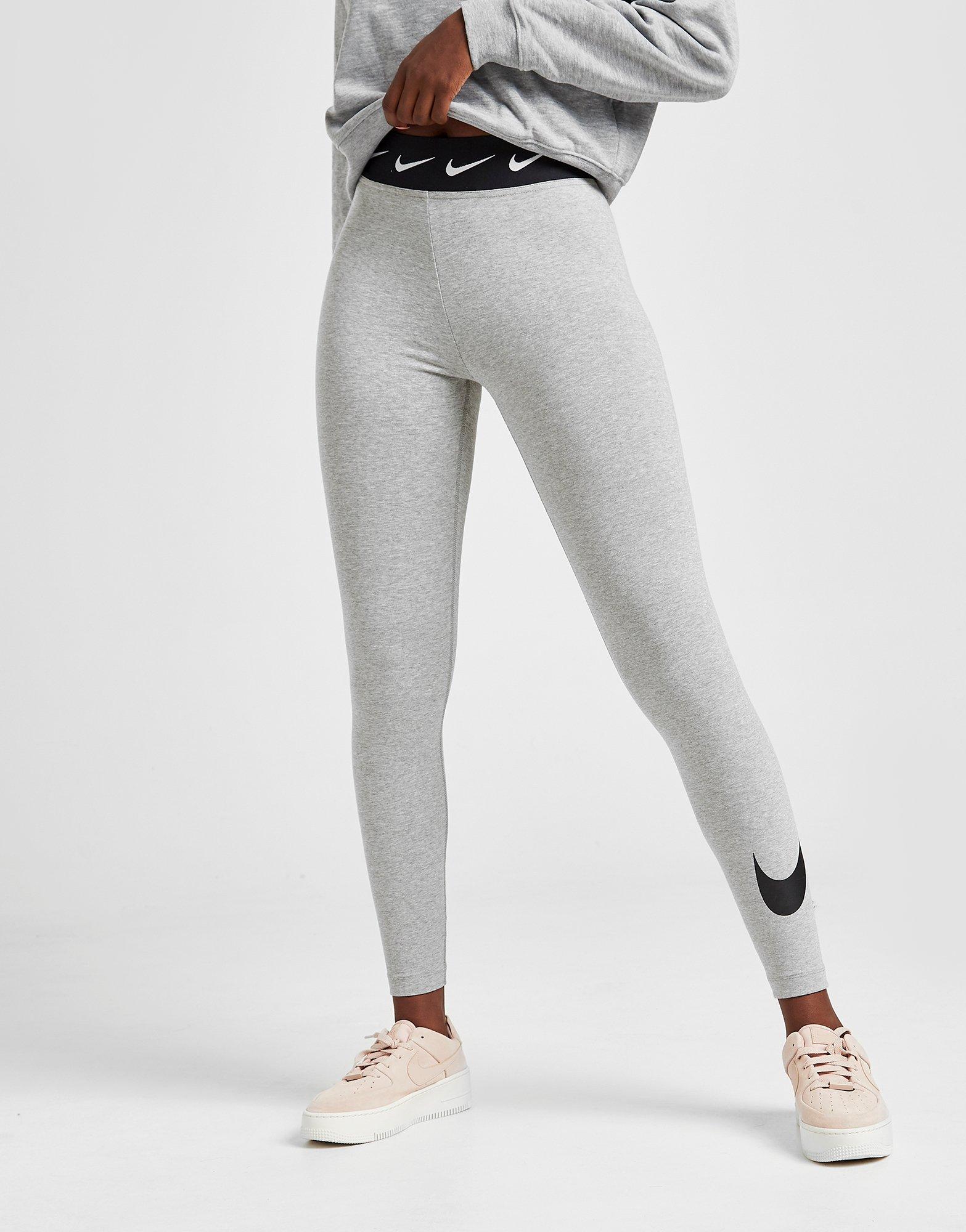 nike swoosh leggings black