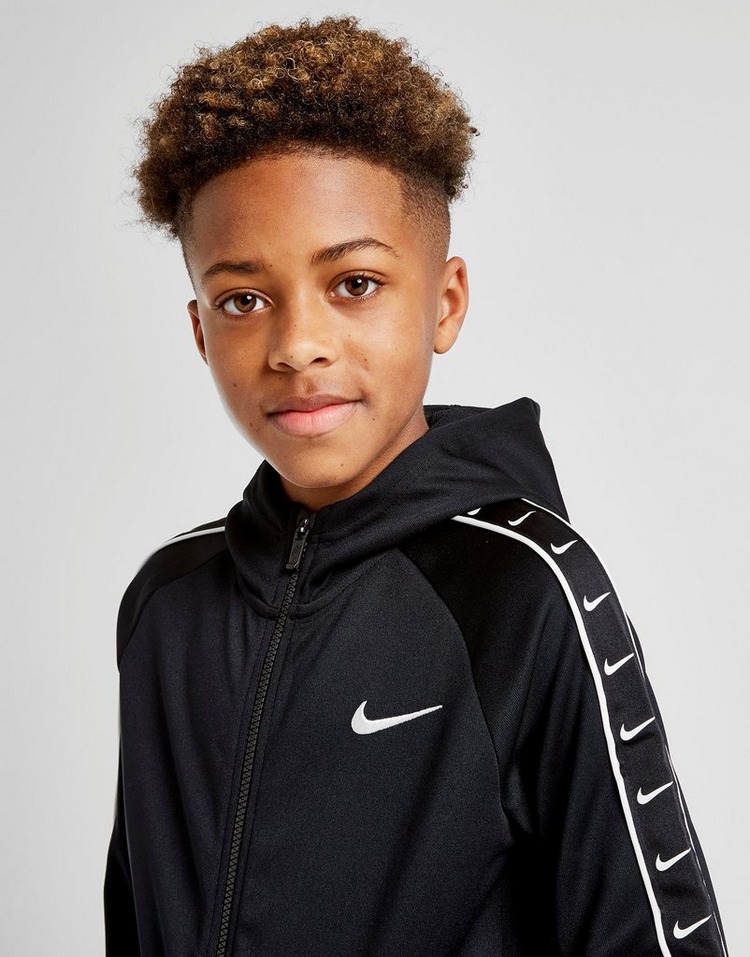Buy Black Nike Tape Poly Full Zip Hoodie Junior | JD Sports | JD Sports ...