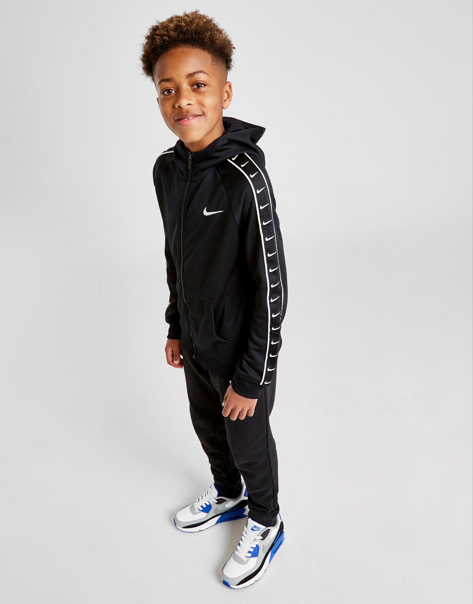 nike tape poly full zip hoodie junior