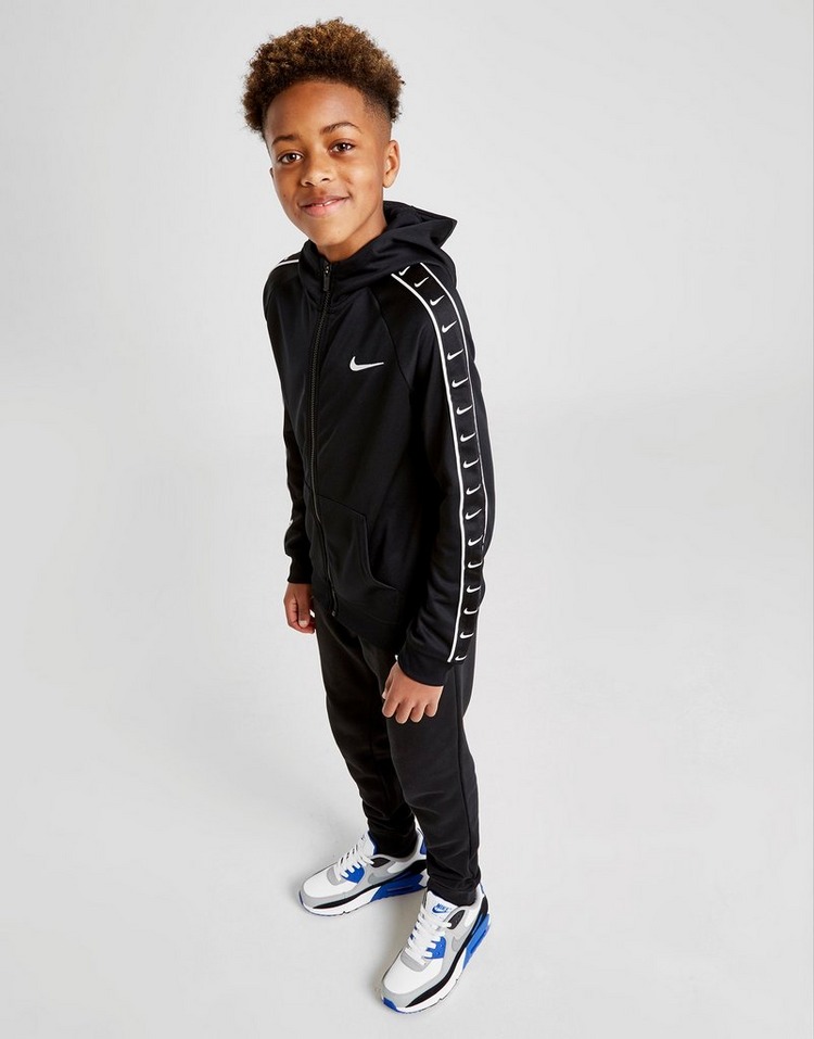 Buy Black Nike Tape Poly Full Zip Hoodie Junior | JD Sports | JD Sports ...