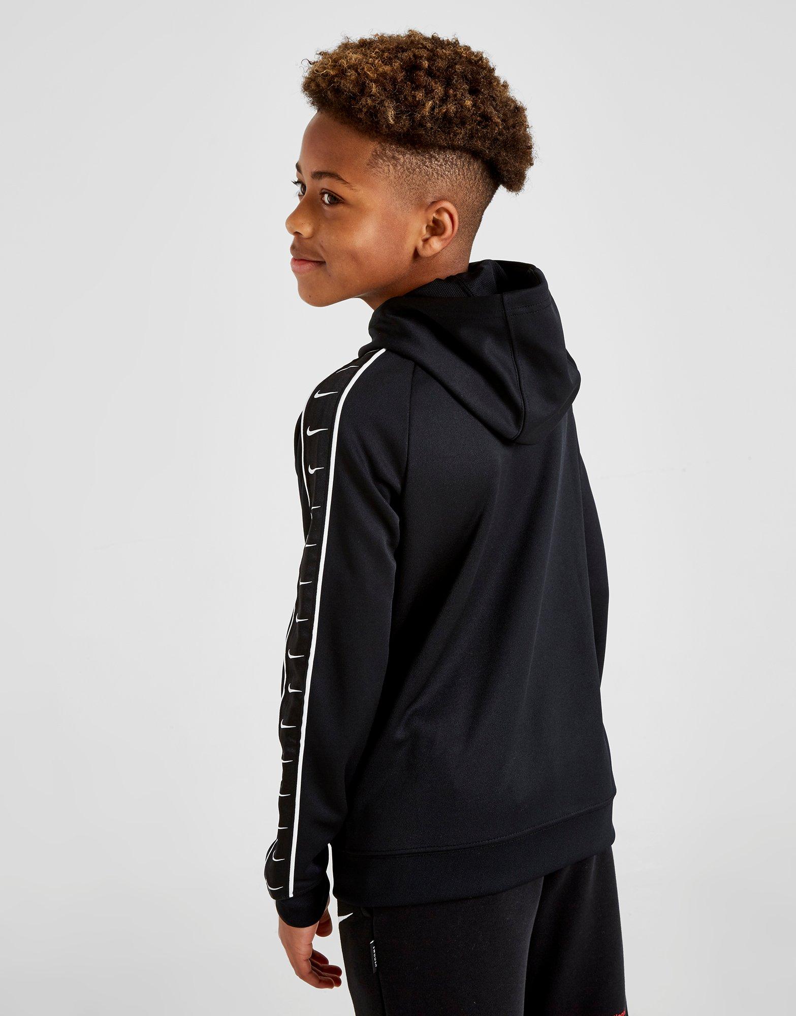 nike tape poly full zip hoodie junior