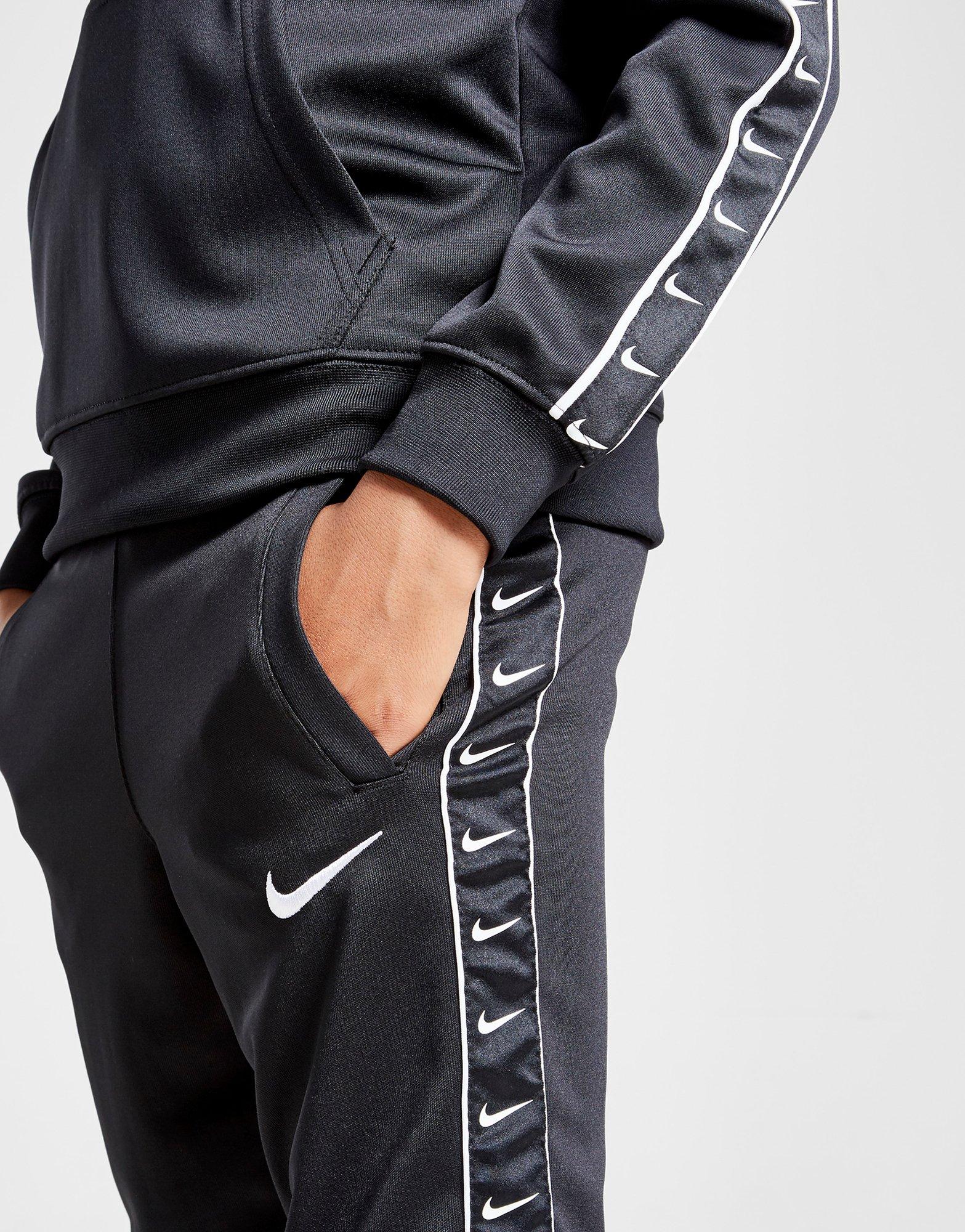 nike taped joggers black