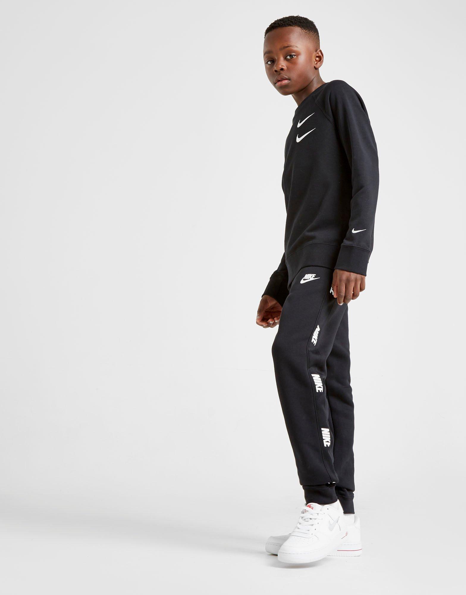 nike tape fleece joggers grey