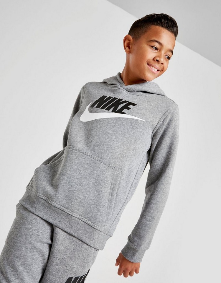 nike tape fleece overhead hoodie grey