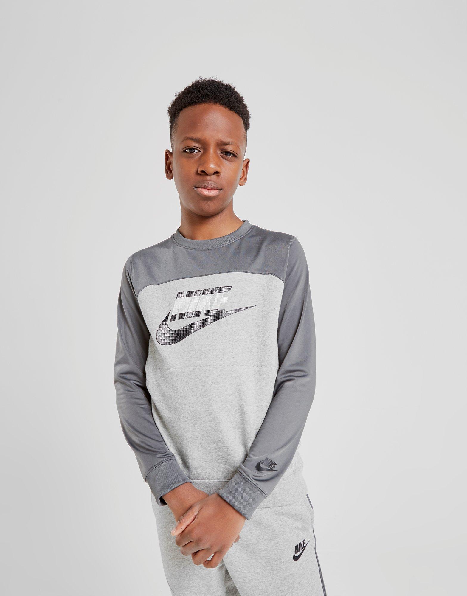 nike hybrid crew sweatshirt grey