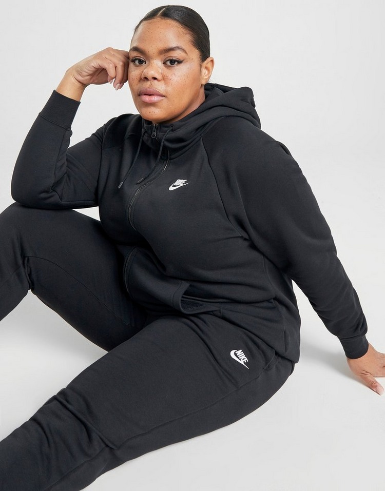 Download Black Nike Essential Full Zip Plus Size Hoodie | JD Sports