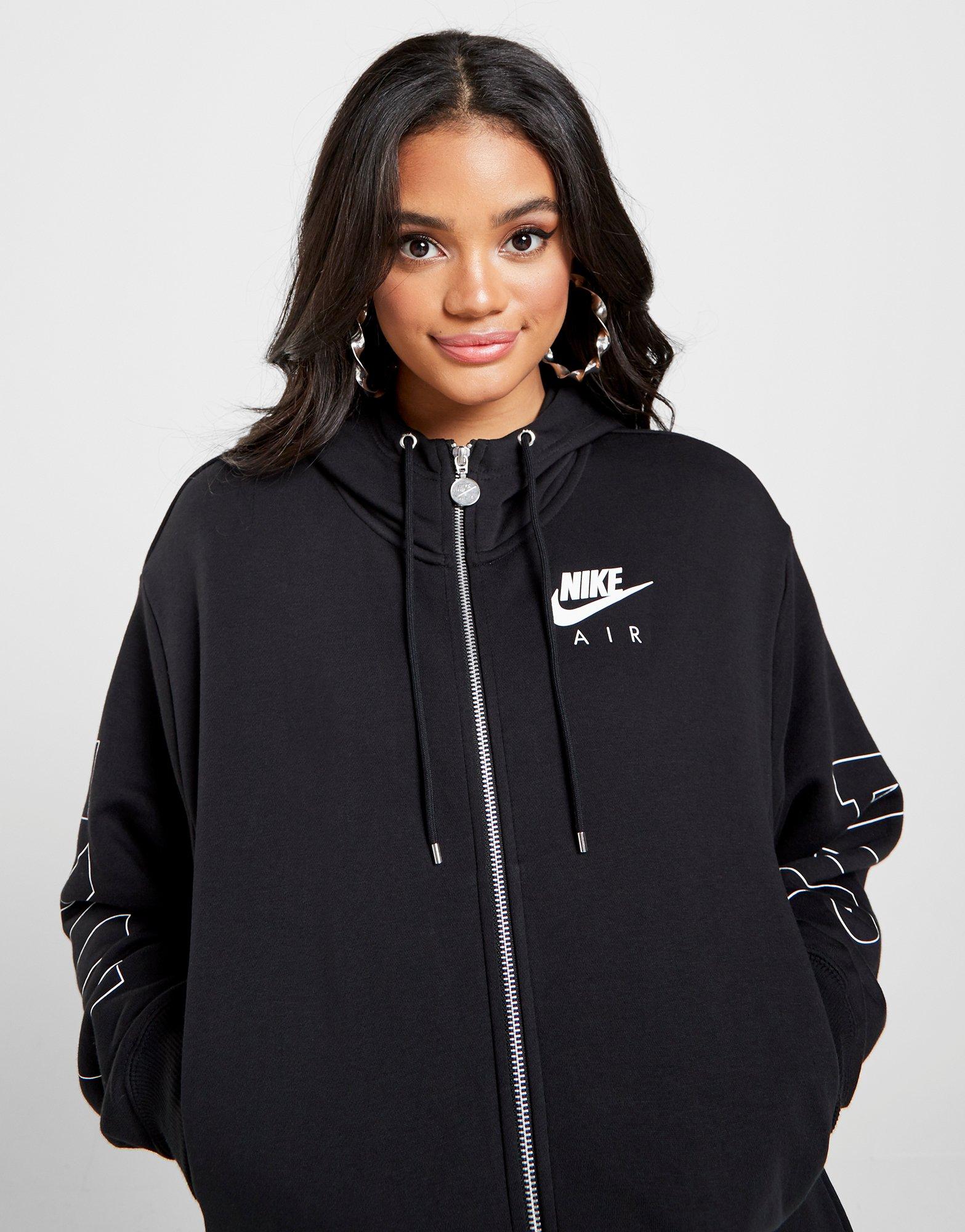 ladies black nike zip up hoodie