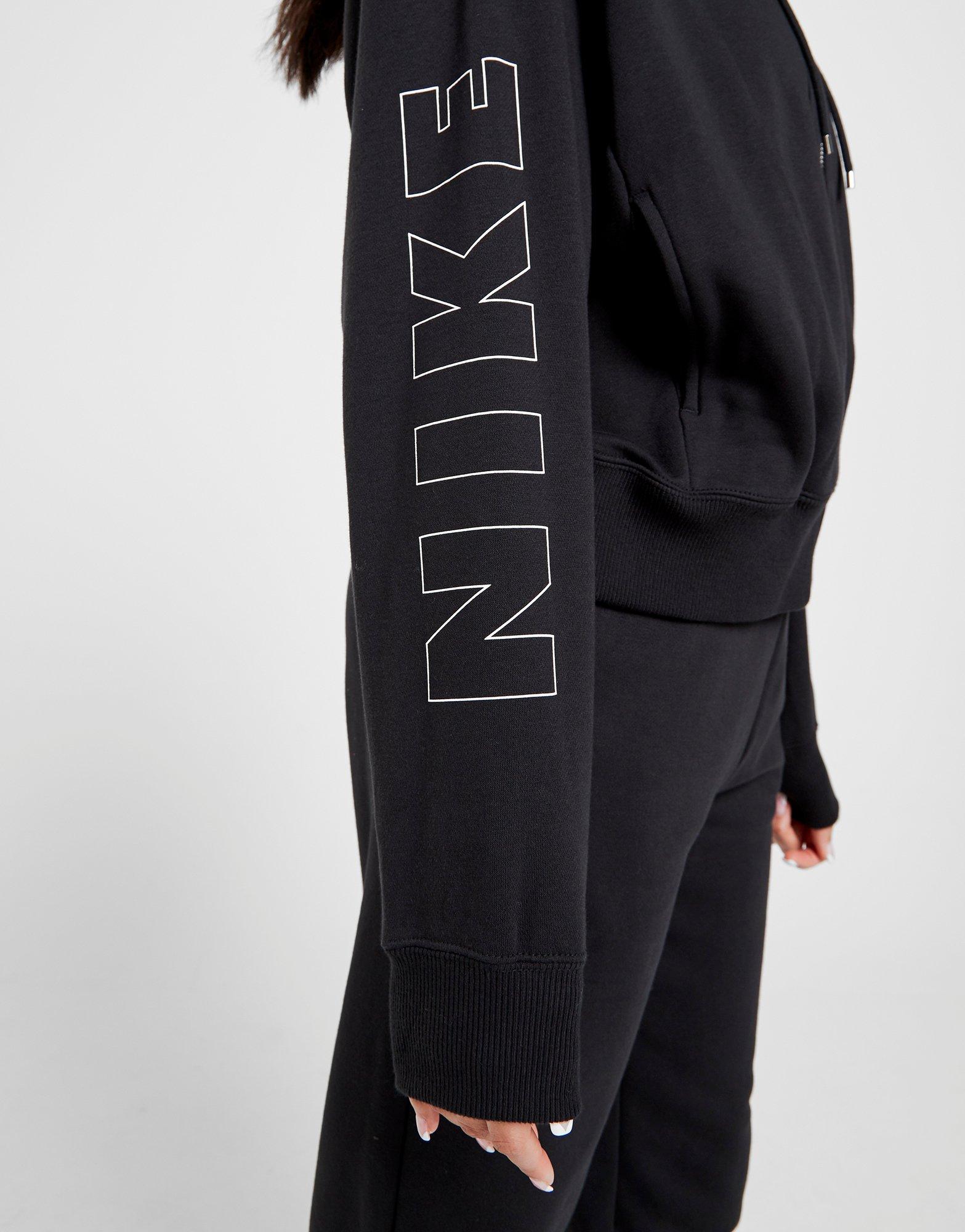 nike crop hoodie black