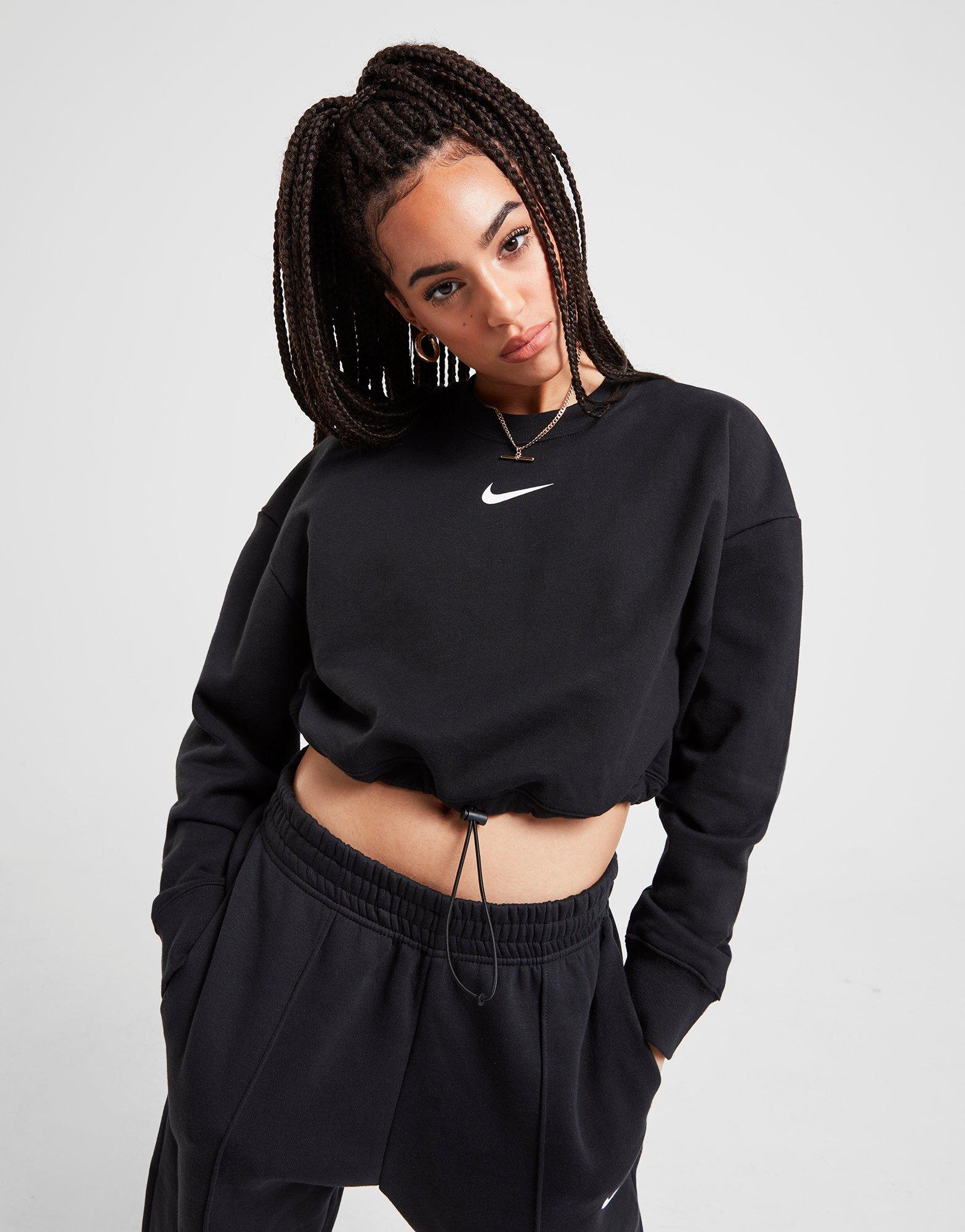 nike swoosh crop crew sweater ladies